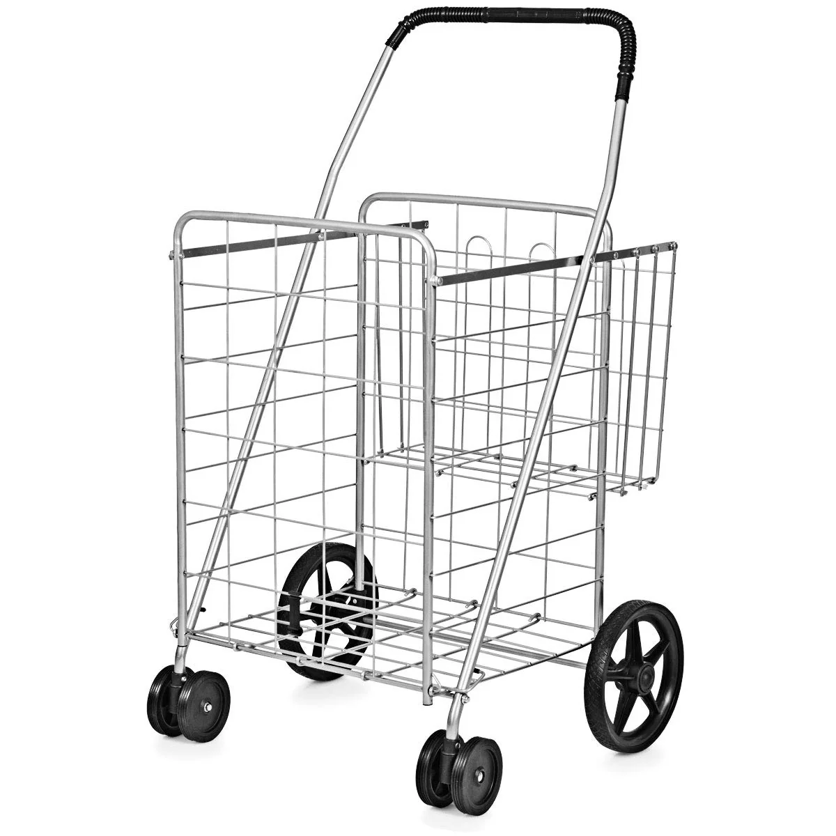 Jumbo Folding Shopping Cart for Grocery Laundry Book Luggage Travel - Image 13