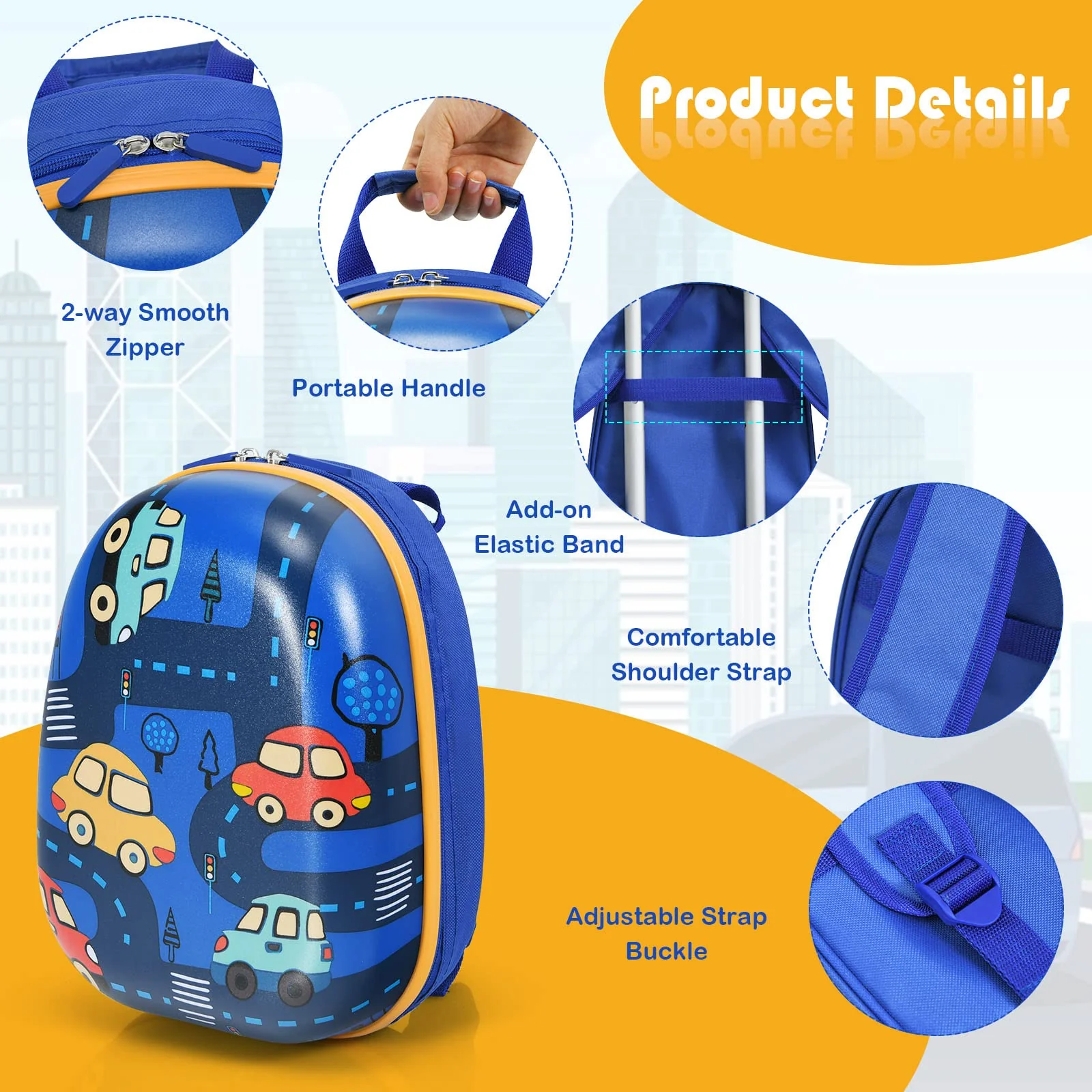 Kids Luggage Set, 12" & 18" Kids Carry On Luggage Set - Image 4