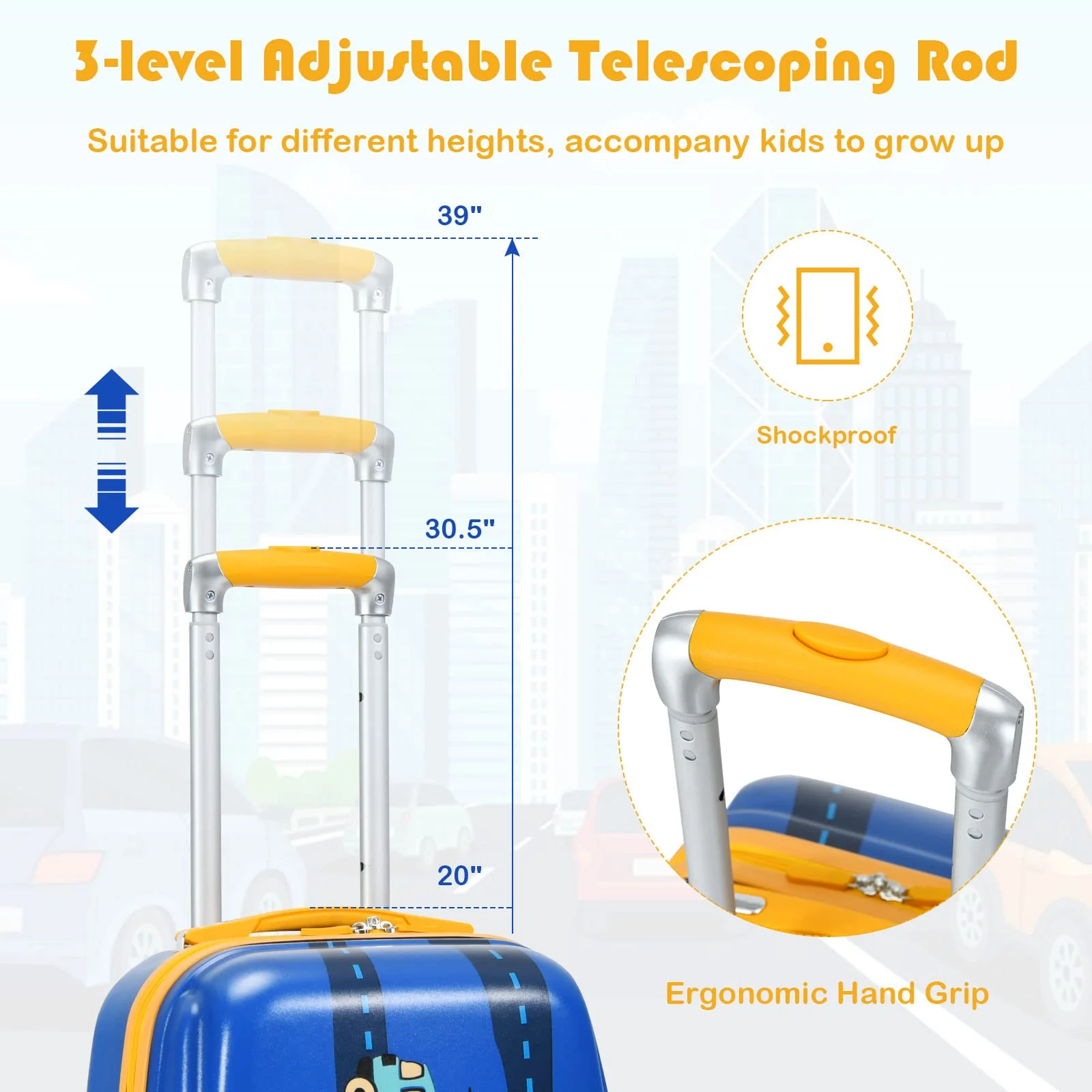 Kids Luggage Set, 12" & 18" Kids Carry On Luggage Set - Image 7