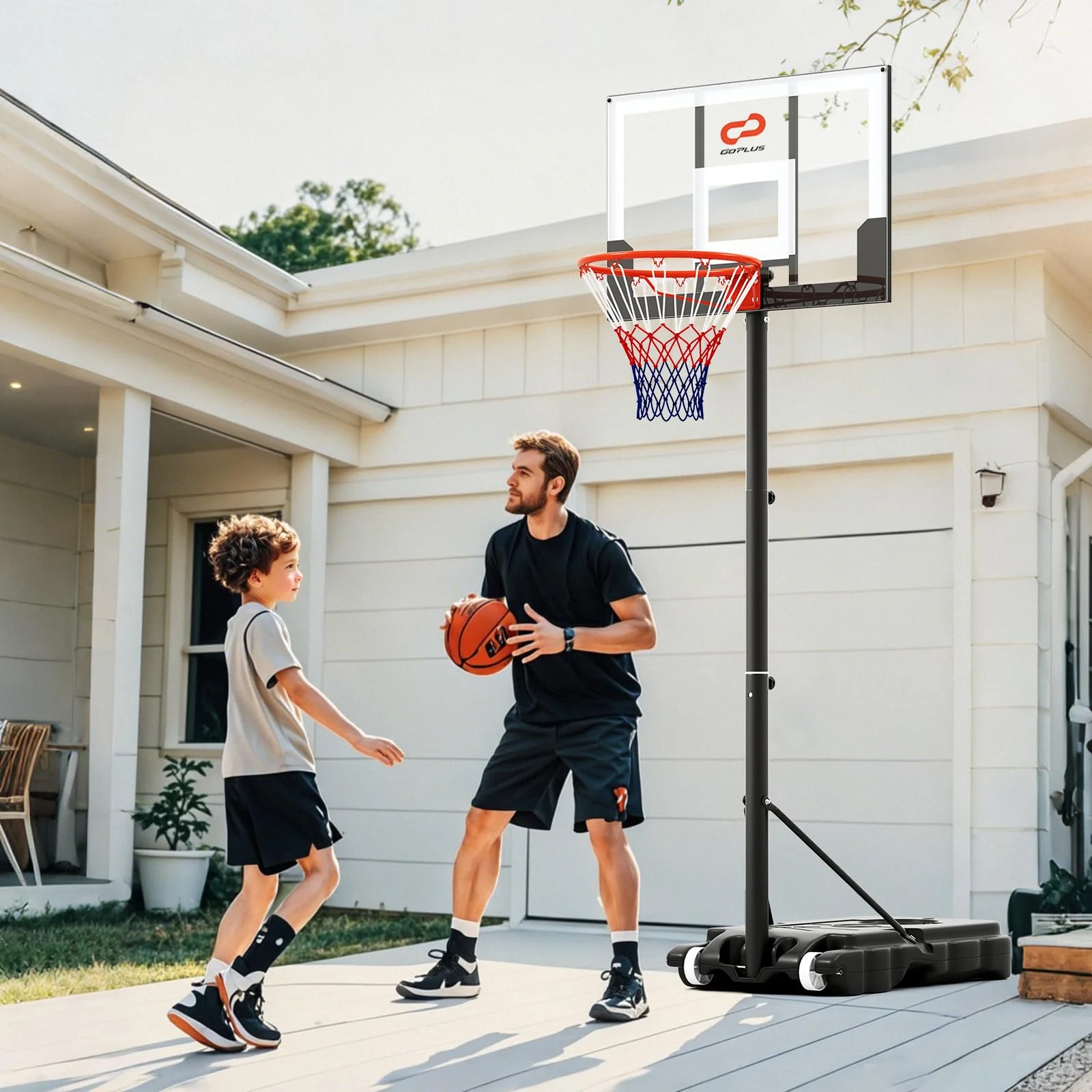 Kids Portable 3.3-7 FT Adjustable Basketball Goal System - Image 2