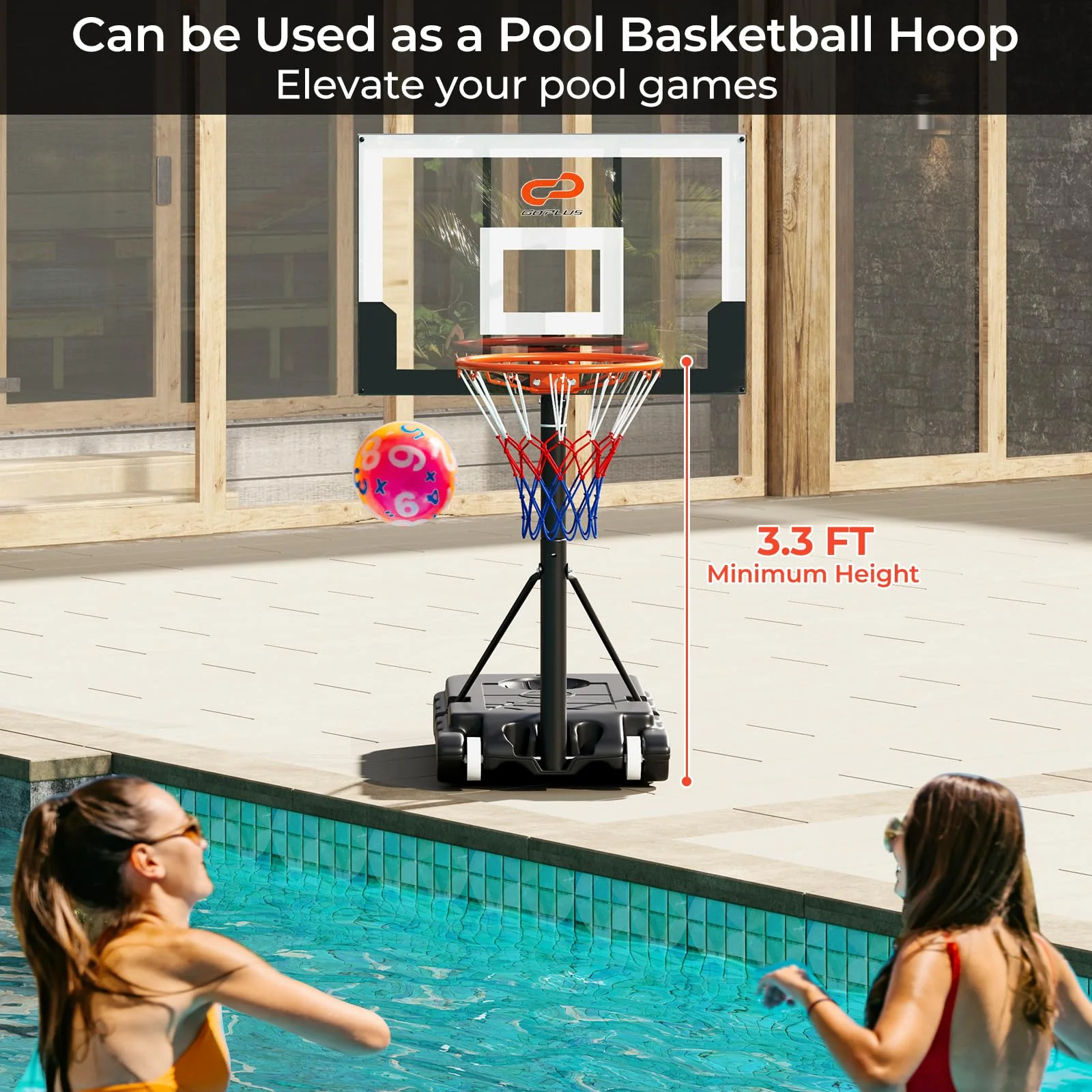 Kids Portable 3.3-7 FT Adjustable Basketball Goal System - Image 4