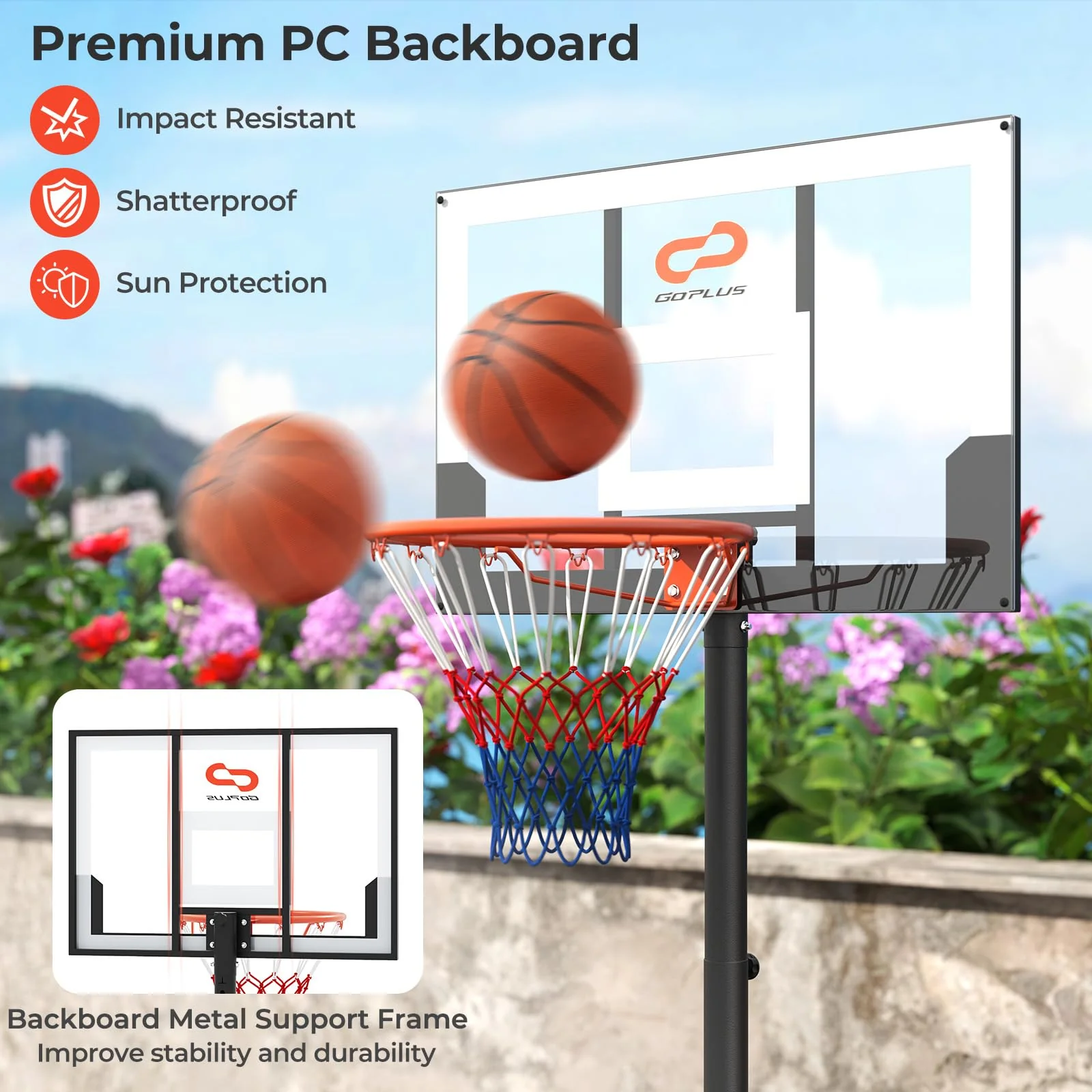 Kids Portable 3.3-7 FT Adjustable Basketball Goal System - Image 5