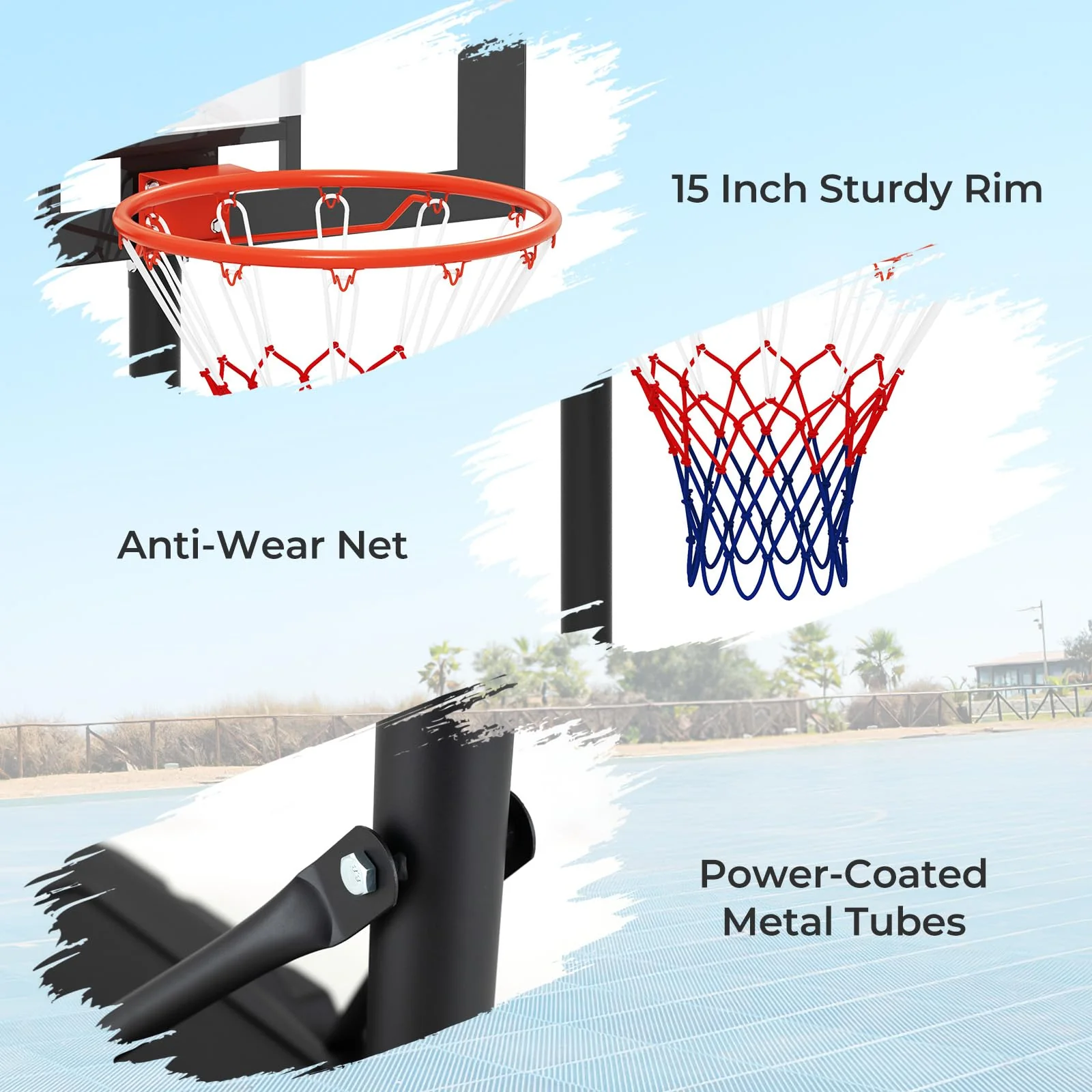 Kids Portable 3.3-7 FT Adjustable Basketball Goal System - Image 9