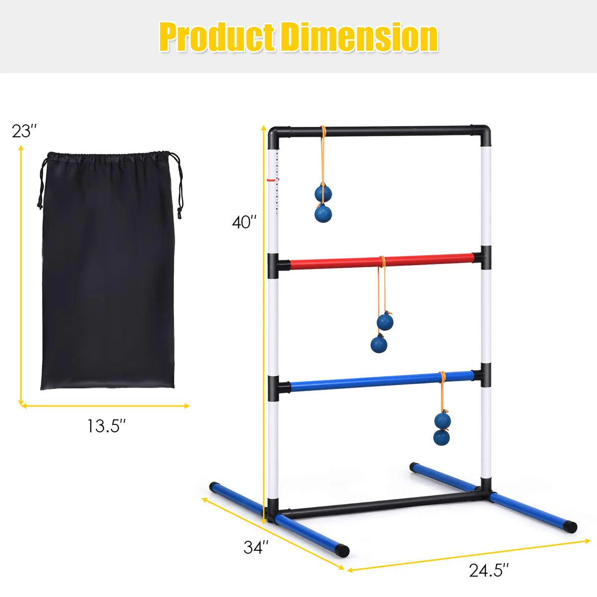 Ladder Toss Game Set, Indoor/Outdoor Ladder Ball Toss Game Set - Image 9