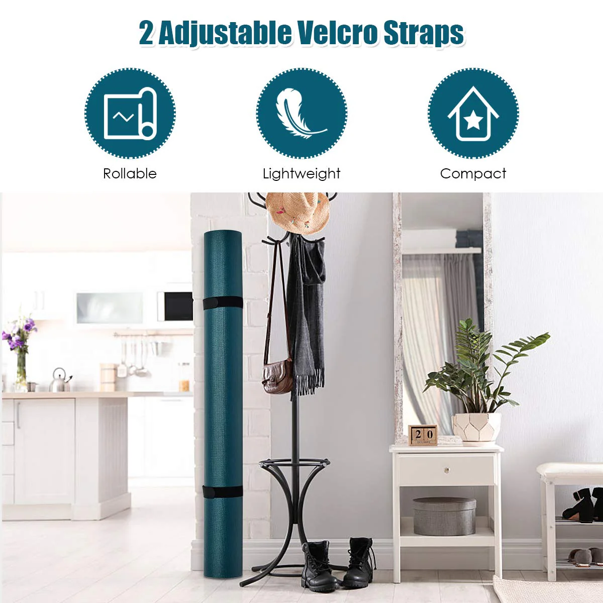 Large Yoga Mat, 7' x 5' x 8mm and 6' x 4' x 8mm with Straps - Image 20