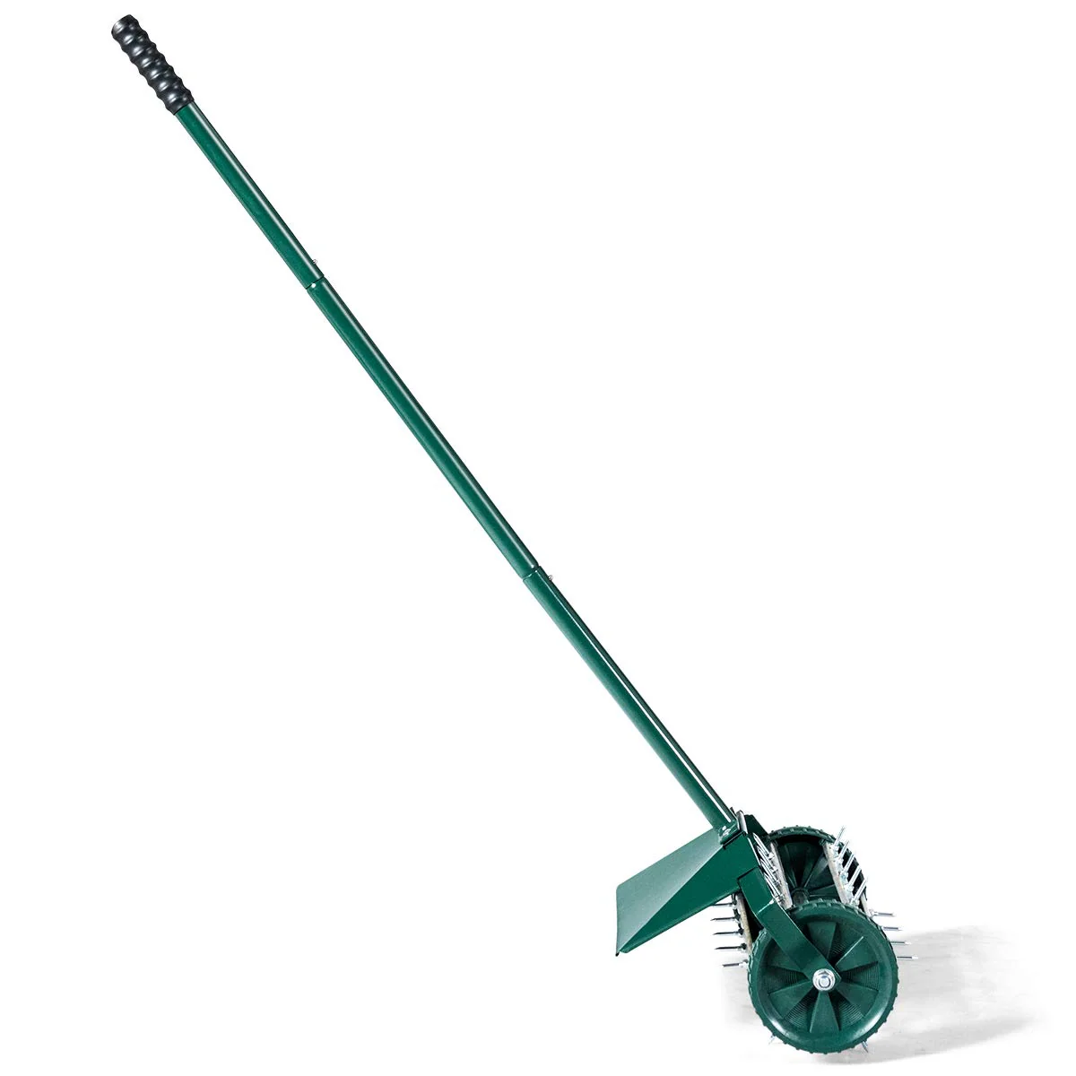 Lawn Aerator 18-inch Garden Yard Rotary Push Tine Heavy Duty Spike Soil Aeration, 40.5-in Handle (Green w/Fender) - Image 8