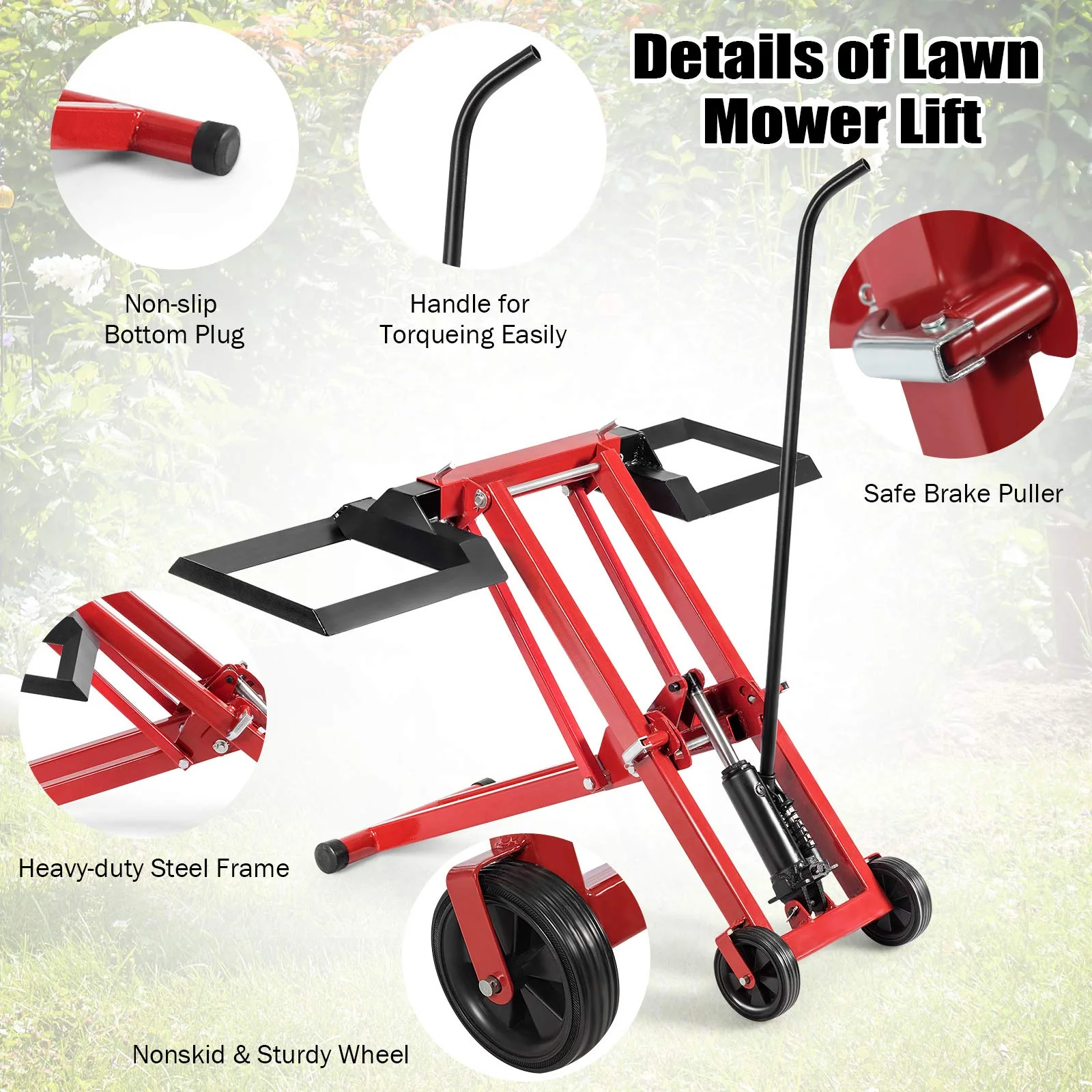 Lawn Mower Lift with Hydraulic Jack, 500-lb Capacity Easy Assembly Riding Mower Lift - Image 3