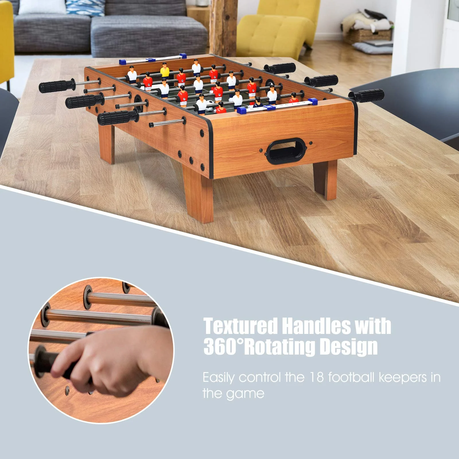 Mini Foosball Table, 27in Soccer Game Table - Image 4