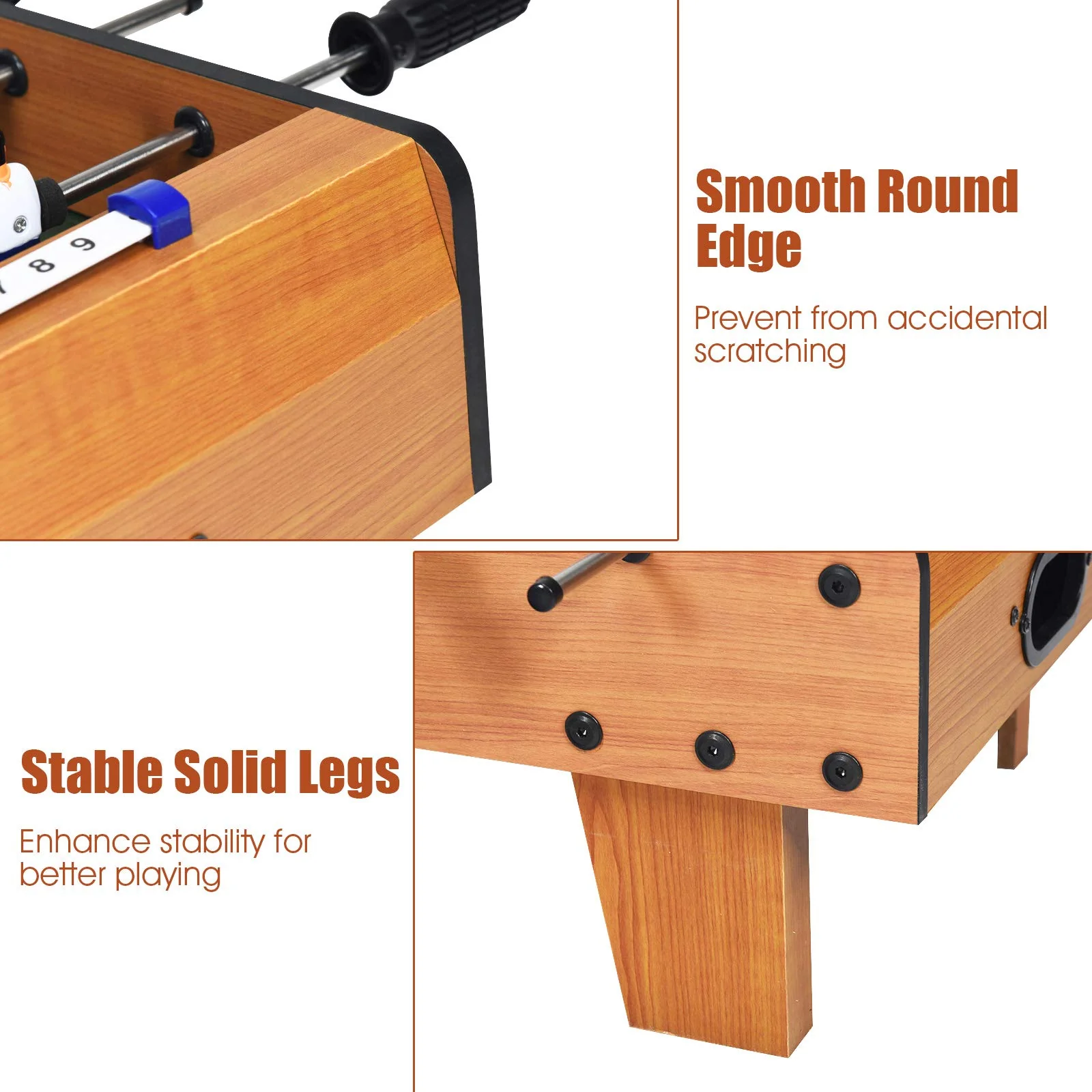 Mini Foosball Table, 27in Soccer Game Table - Image 7