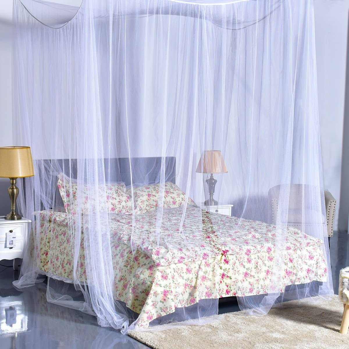 Mosquito Net, 4 Corner Post Bed Canopy - Image 10