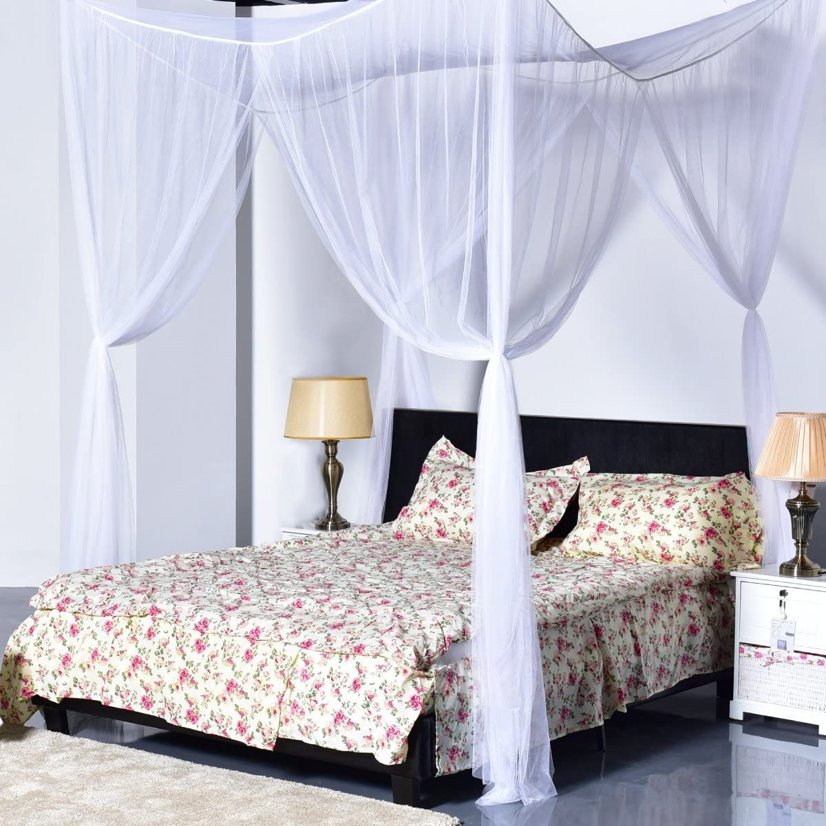 Mosquito Net, 4 Corner Post Bed Canopy - Image 7