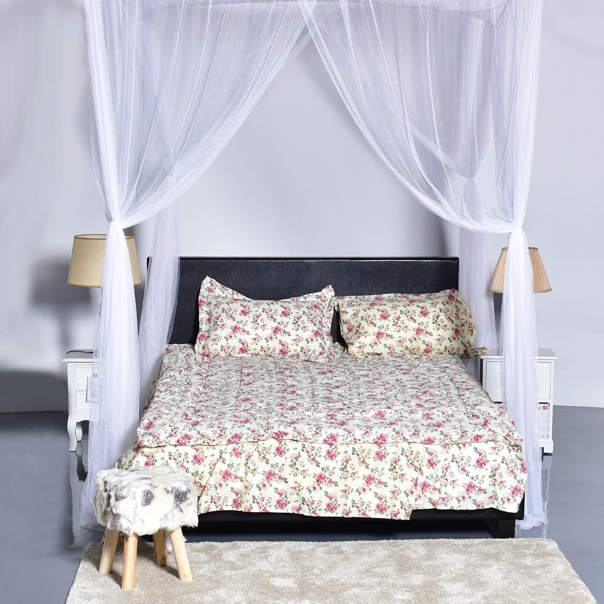 Mosquito Net, 4 Corner Post Bed Canopy - Image 9