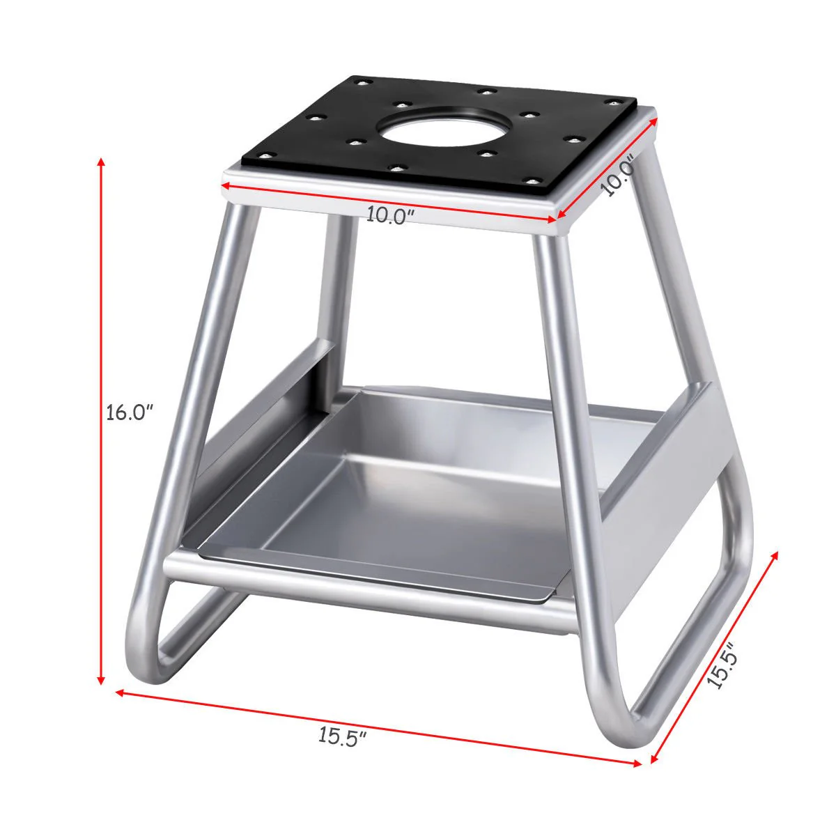 Motorcycle Motocross Dirt Bike Panel Stand Hoist Maintenance Lift Jack 1000LB Capacity (10" x 10" with Removable Oil Pan) - Image 4