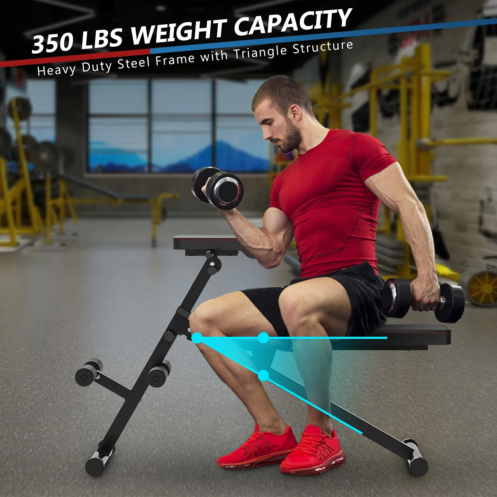 Multifunctional Weight Bench, Foldable Exercise Bench with Adjustable Positions - Image 7