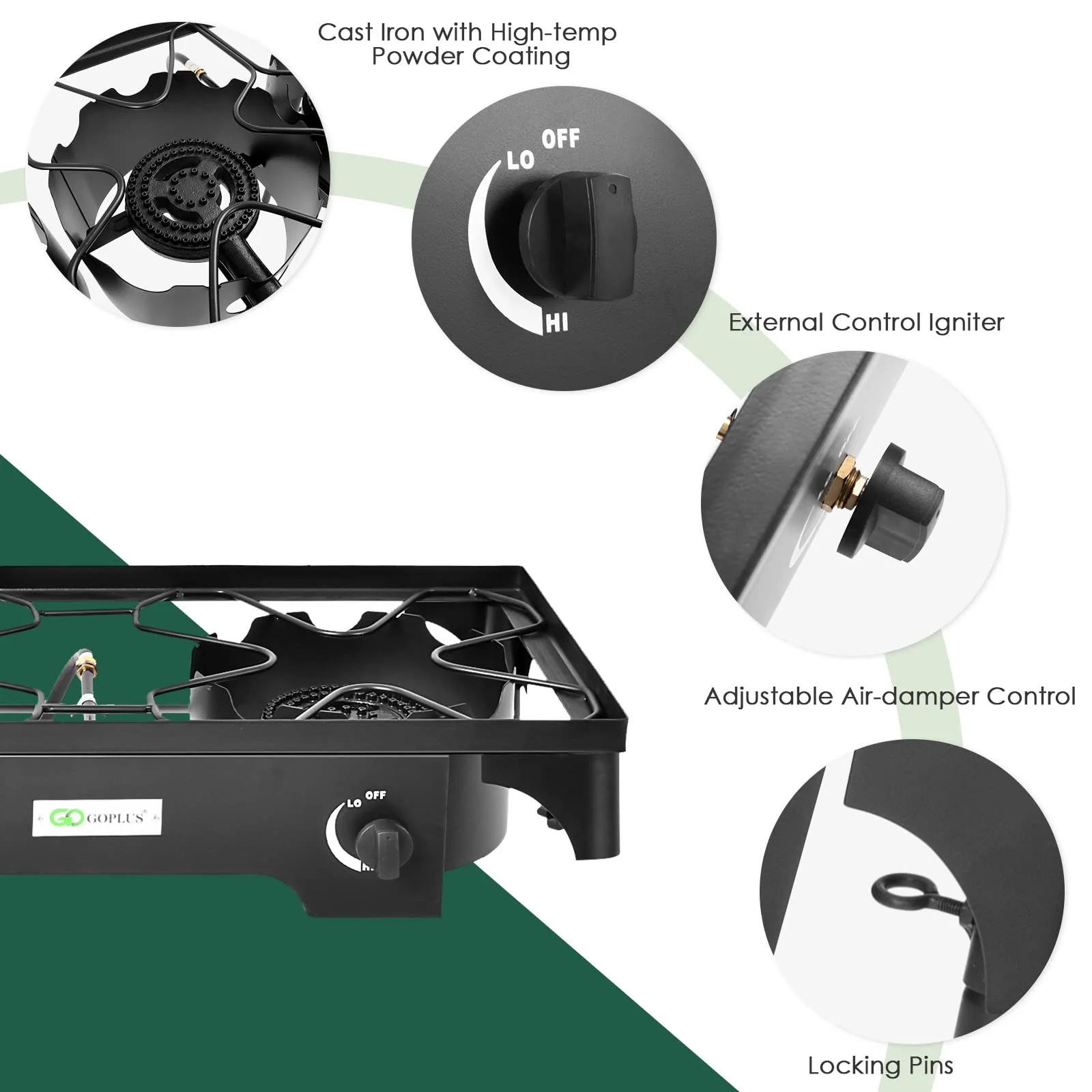 Outdoor Stove High Pressure Propane Burner Portable Gas Cooker - Image 4