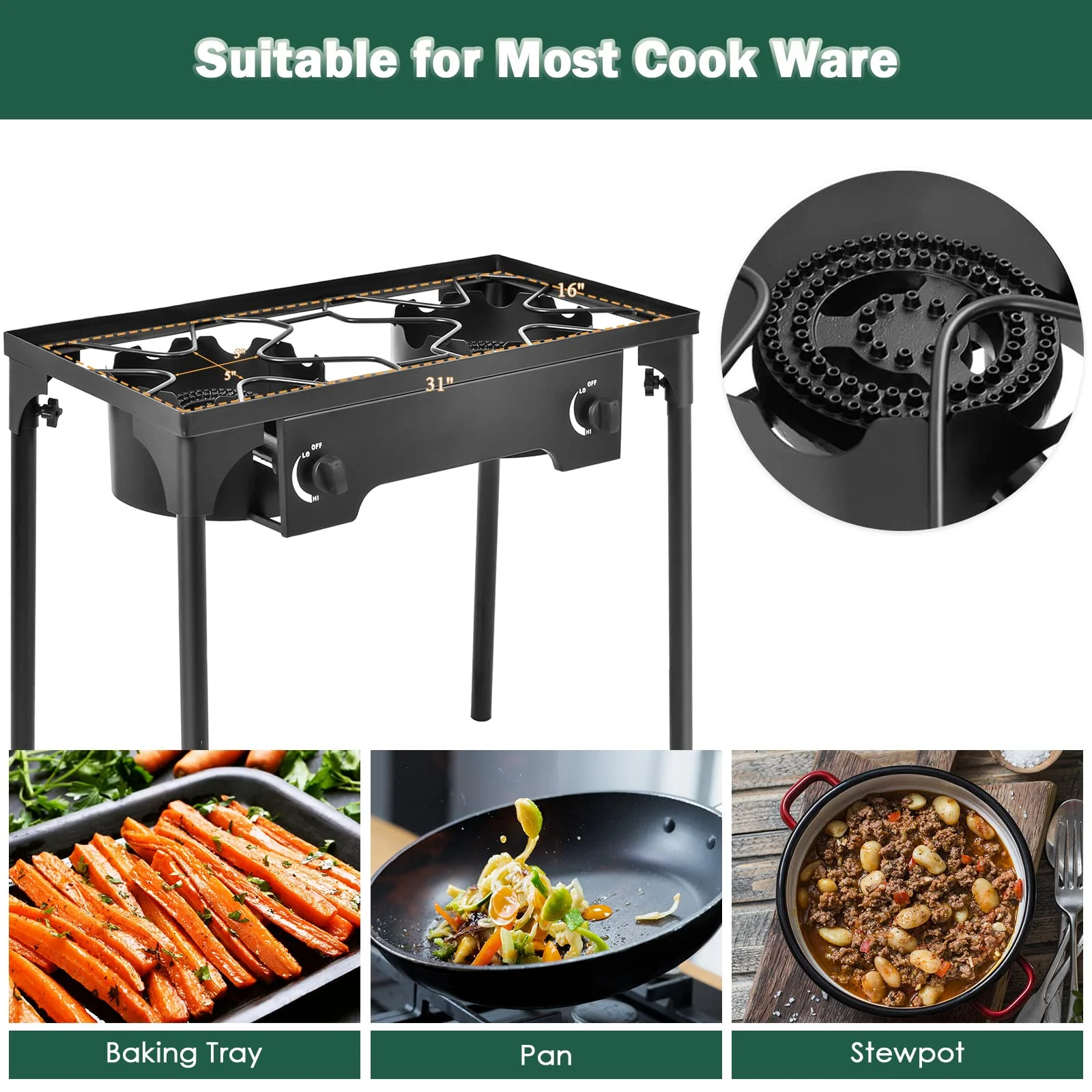 Outdoor Stove High Pressure Propane Burner Portable Gas Cooker - Image 6
