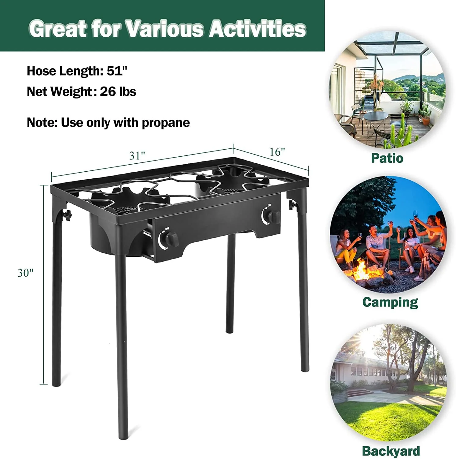 Outdoor Stove High Pressure Propane Burner Portable Gas Cooker - Image 7