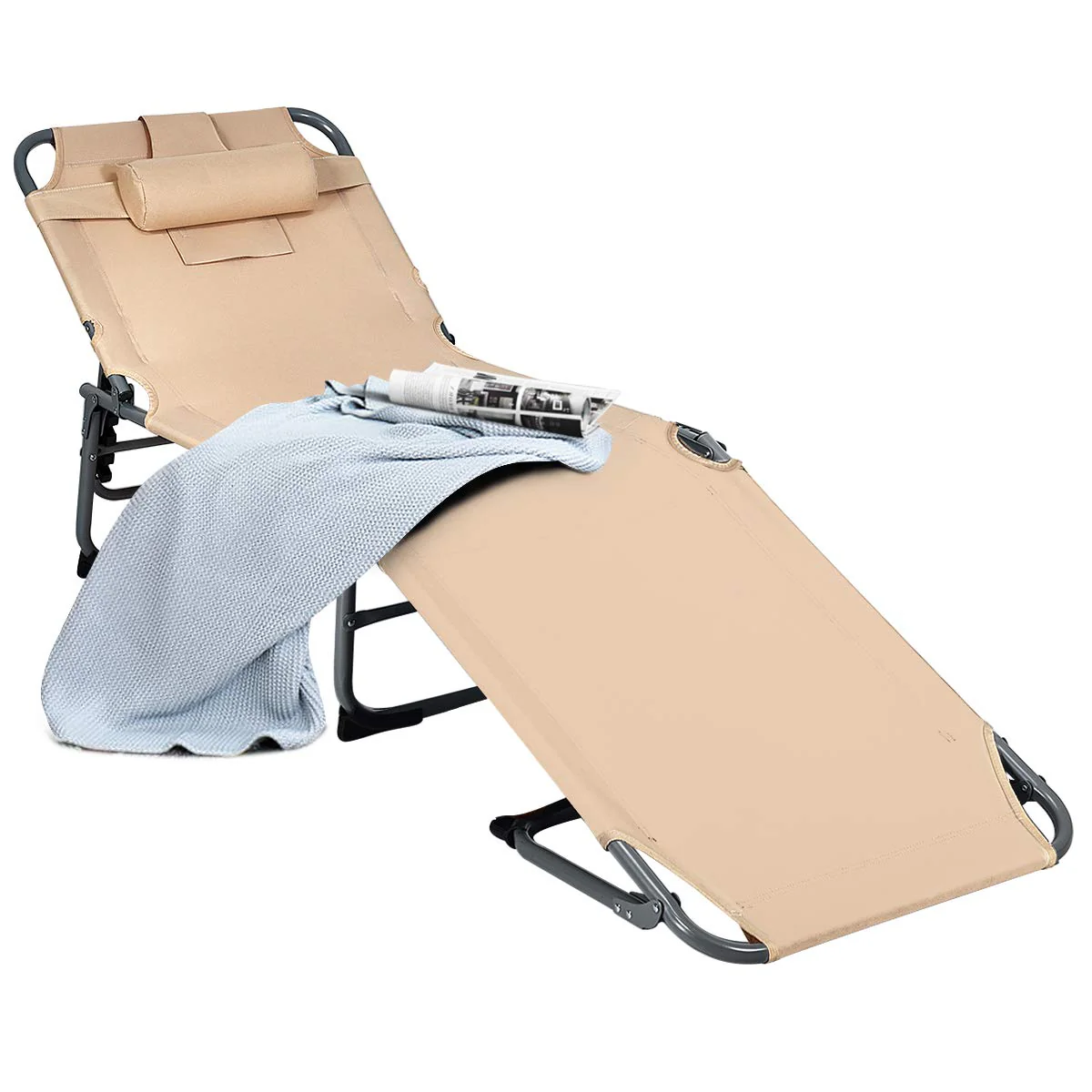 Patio Lounge Chair, Adjustable Folding Recliner - Image 15