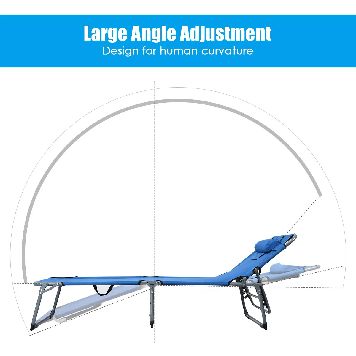 Patio Lounge Chair, Adjustable Folding Recliner - Image 9