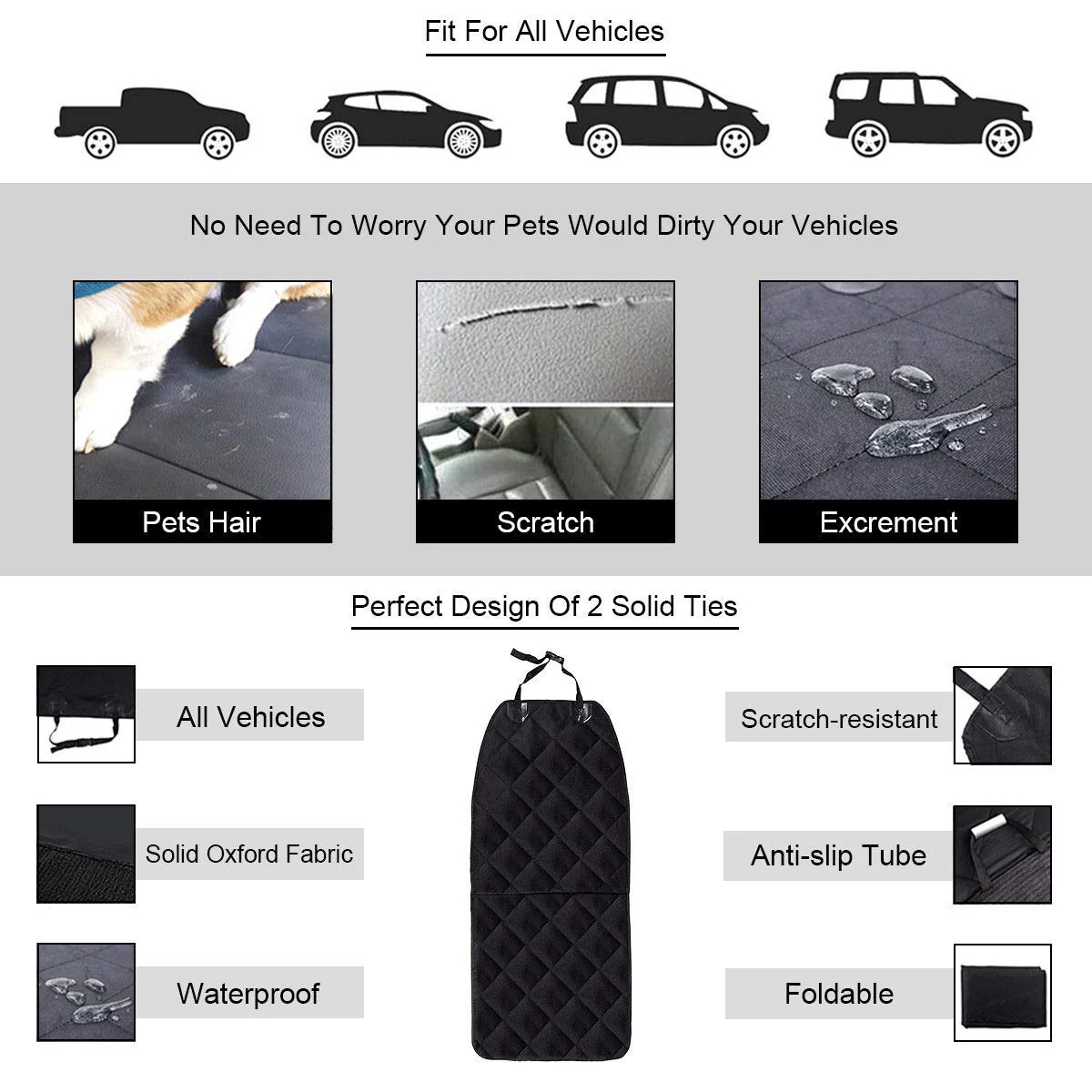 Pet Seat Cover Dog Car Seat Cover Waterproof Nonslip Rubber Backing - Image 8