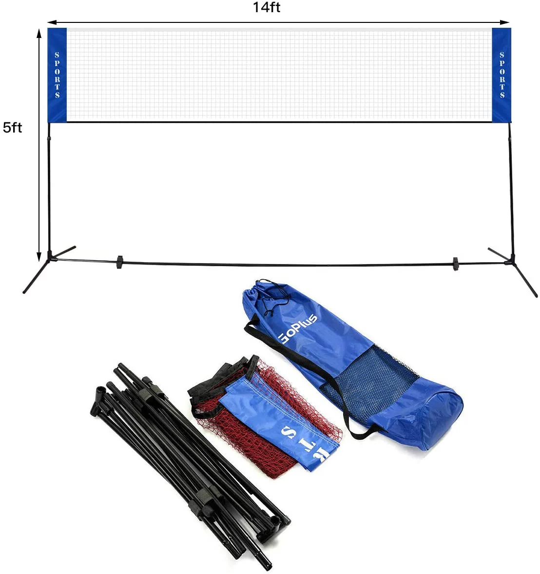 Portable Badminton Net, 2.5' to 5' Height Adjustable - Image 8