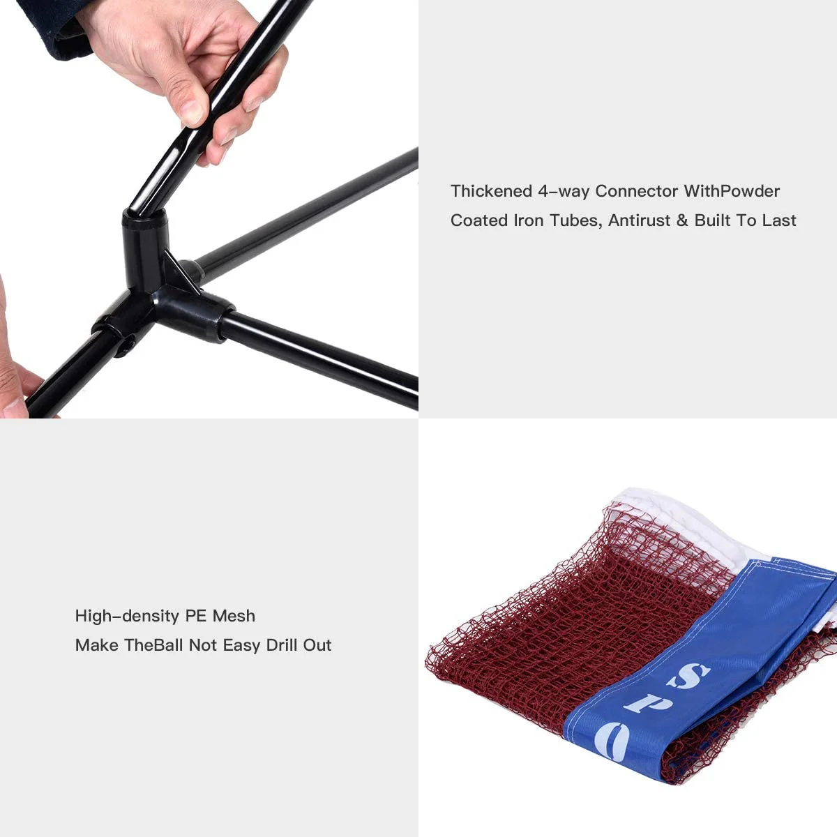 Portable Badminton Net, 2.5' to 5' Height Adjustable - Image 9