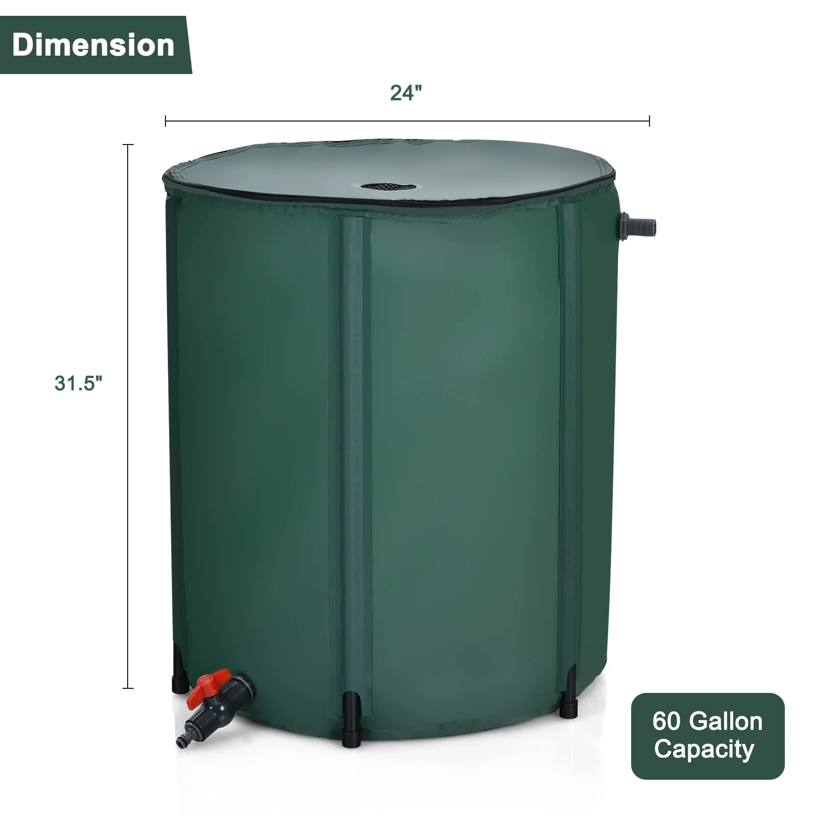 Portable Rain Barrel Water Collector Collapsible Tank - Image 10