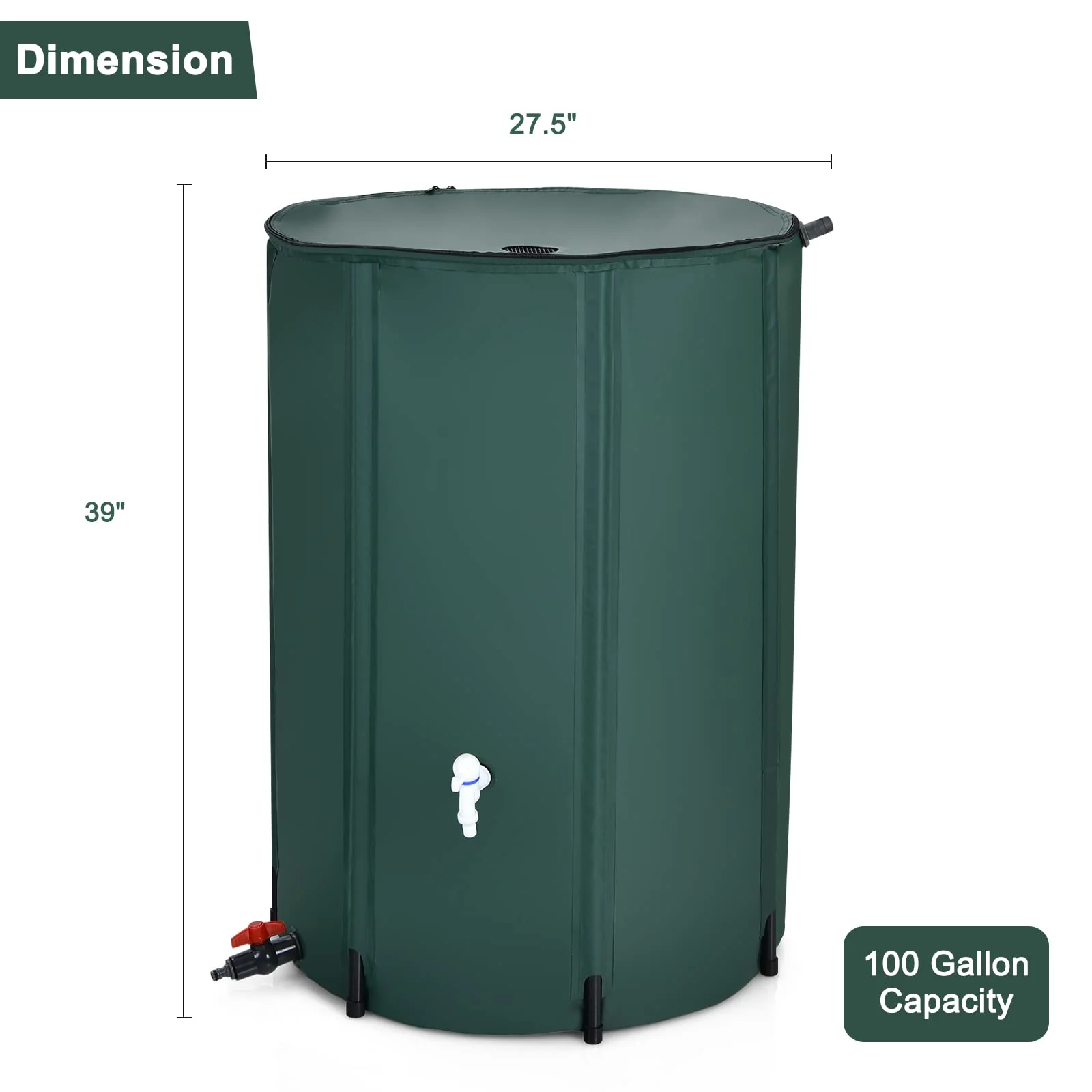 Portable Rain Barrel Water Collector Collapsible Tank - Image 11