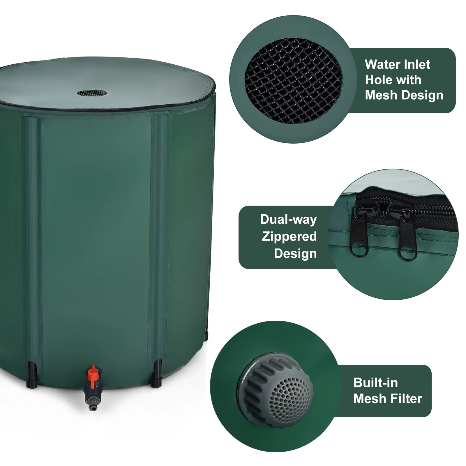 Portable Rain Barrel Water Collector Collapsible Tank - Image 6