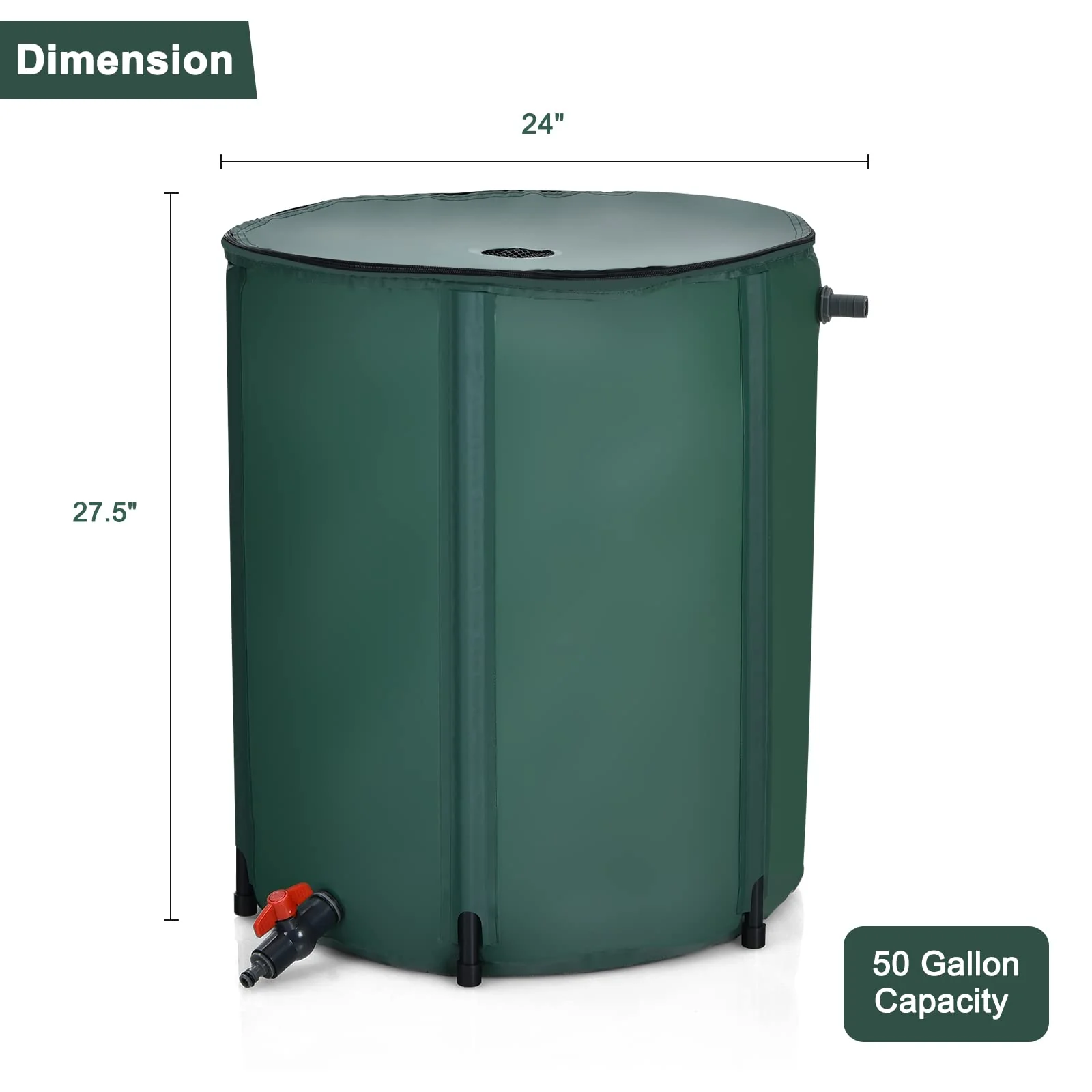 Portable Rain Barrel Water Collector Collapsible Tank - Image 9