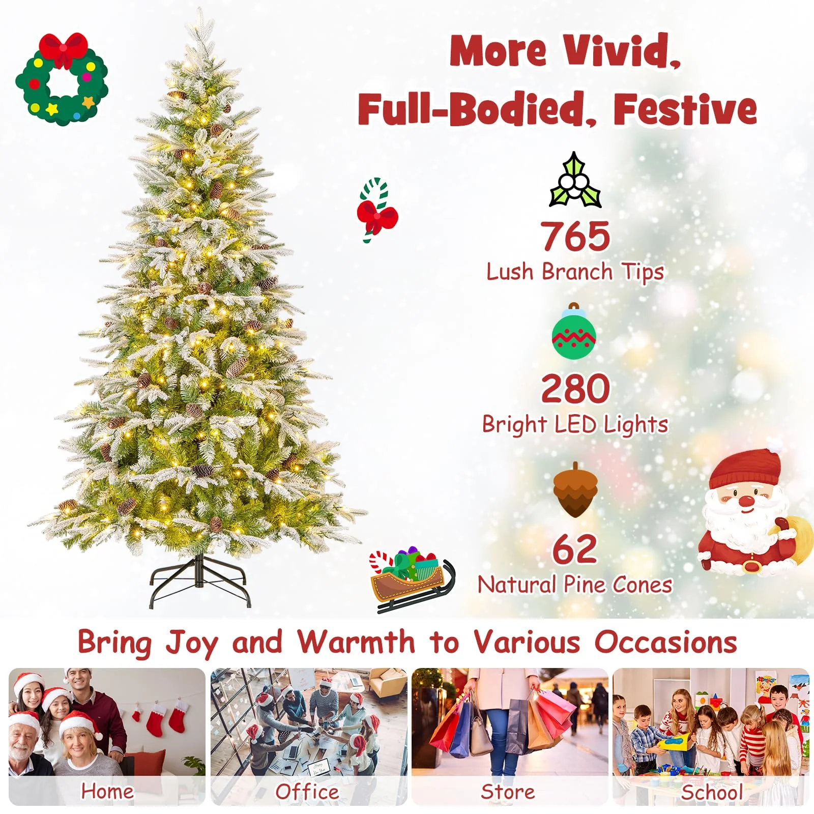 Pre-Lit Artificial Christmas Tree - Image 3