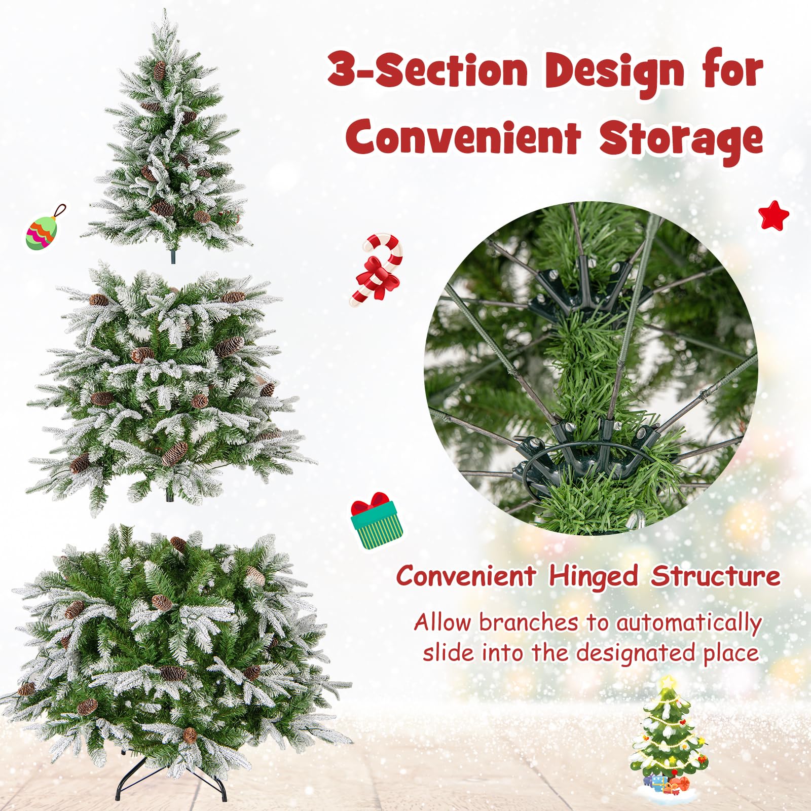 Pre-Lit Artificial Christmas Tree - Image 6