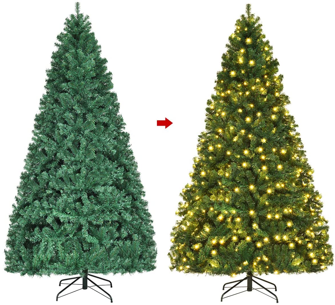 Pre-Lit PVC Artificial Christmas Tree Auto-Spread/Close up Premium Spruce Hinged - Image 5
