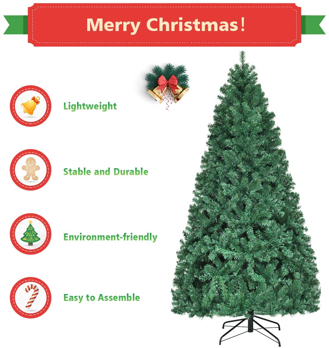 Pre-Lit PVC Artificial Christmas Tree Auto-Spread/Close up Premium Spruce Hinged - Image 7