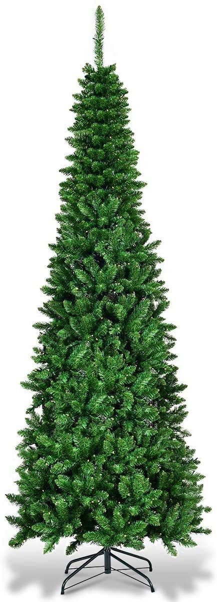 Prelit Pencil Christmas Tree, Premium Hinged Fir Tree - Image 8