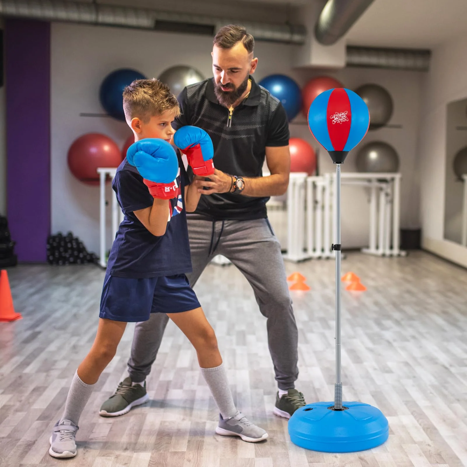 Goplus Punching Bag for Kids Adjustable Boxing Toy Set with Reflex Bag - Image 2