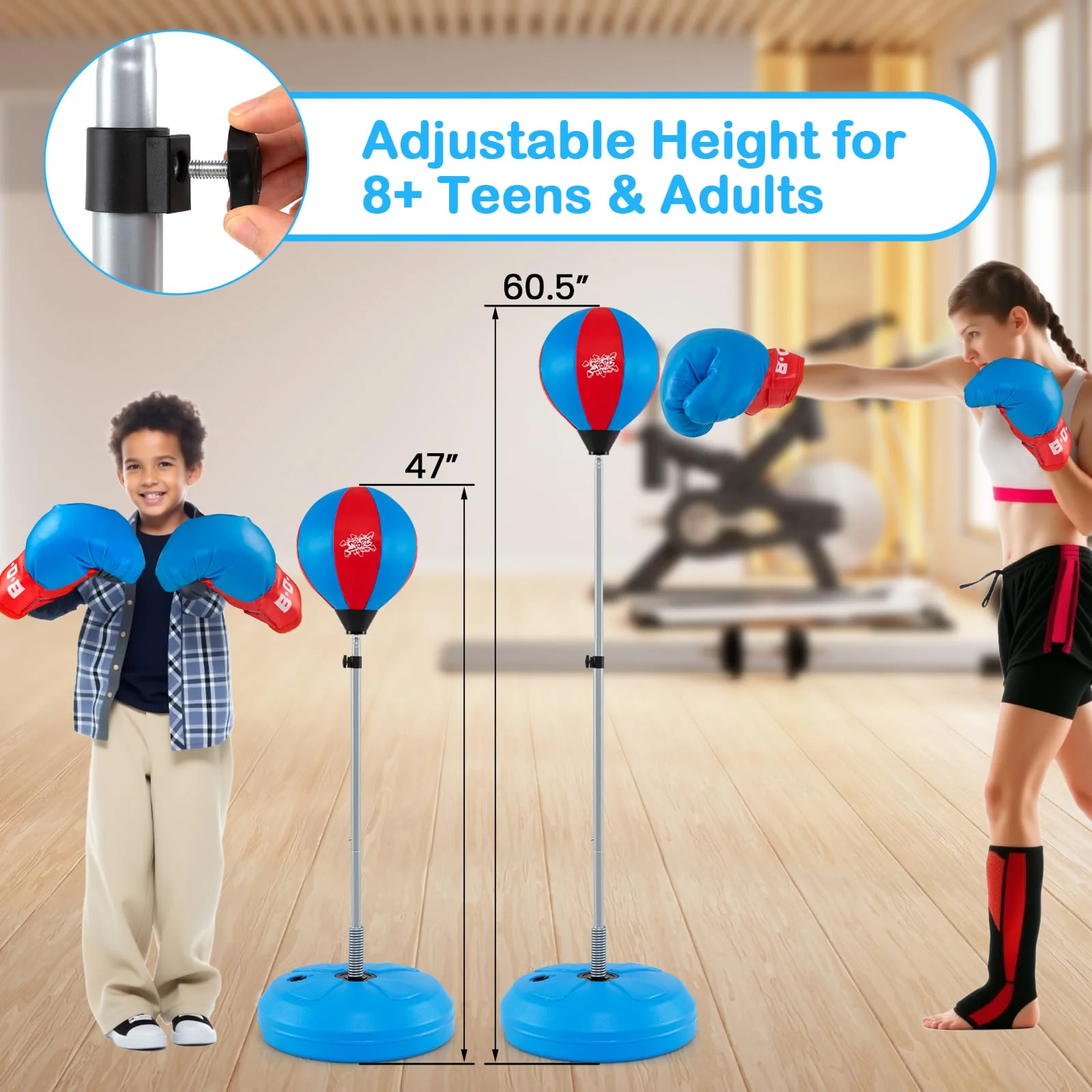 Goplus Punching Bag for Kids Adjustable Boxing Toy Set with Reflex Bag - Image 3