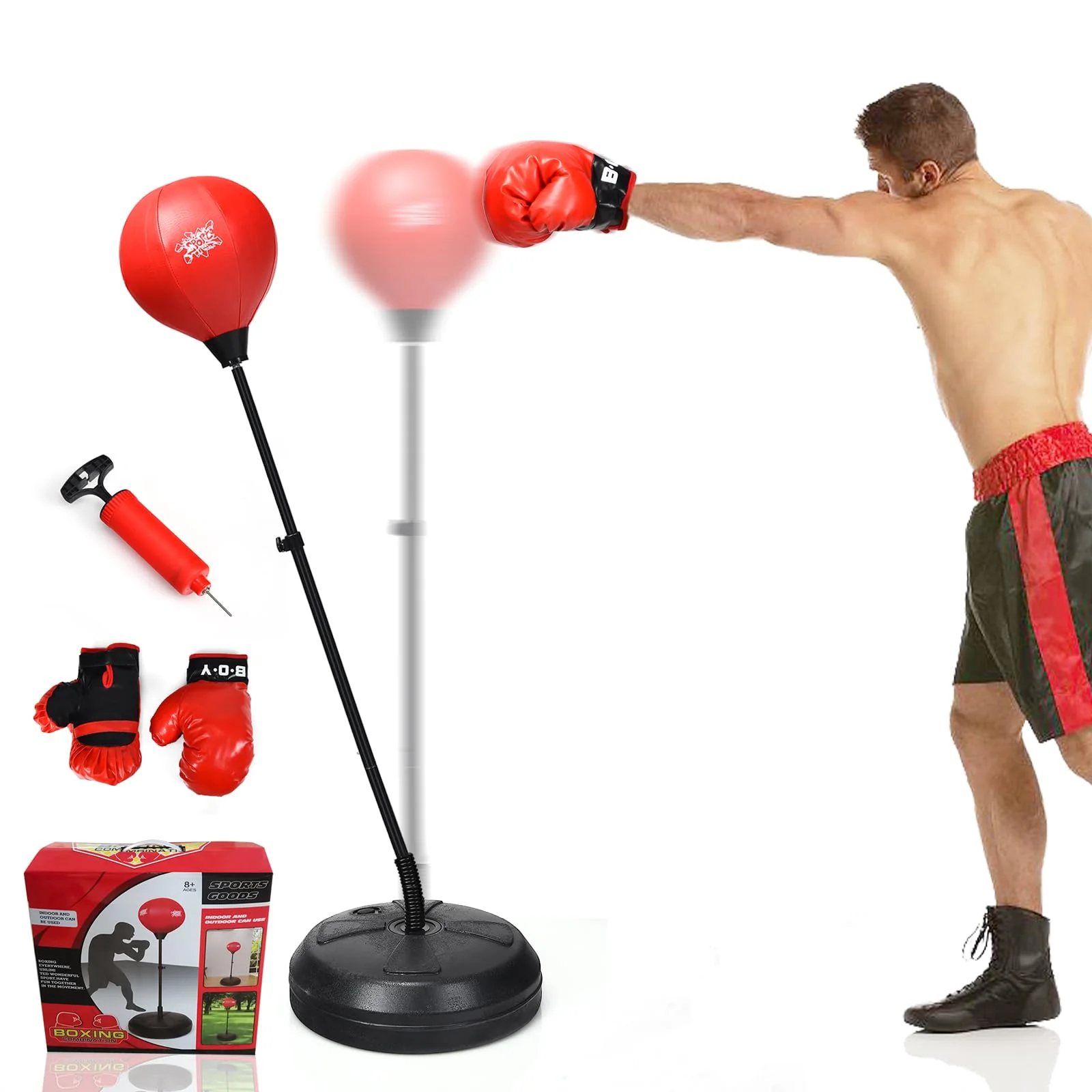Goplus Punching Bag for Kids Adjustable Boxing Toy Set with Reflex Bag - Image 9