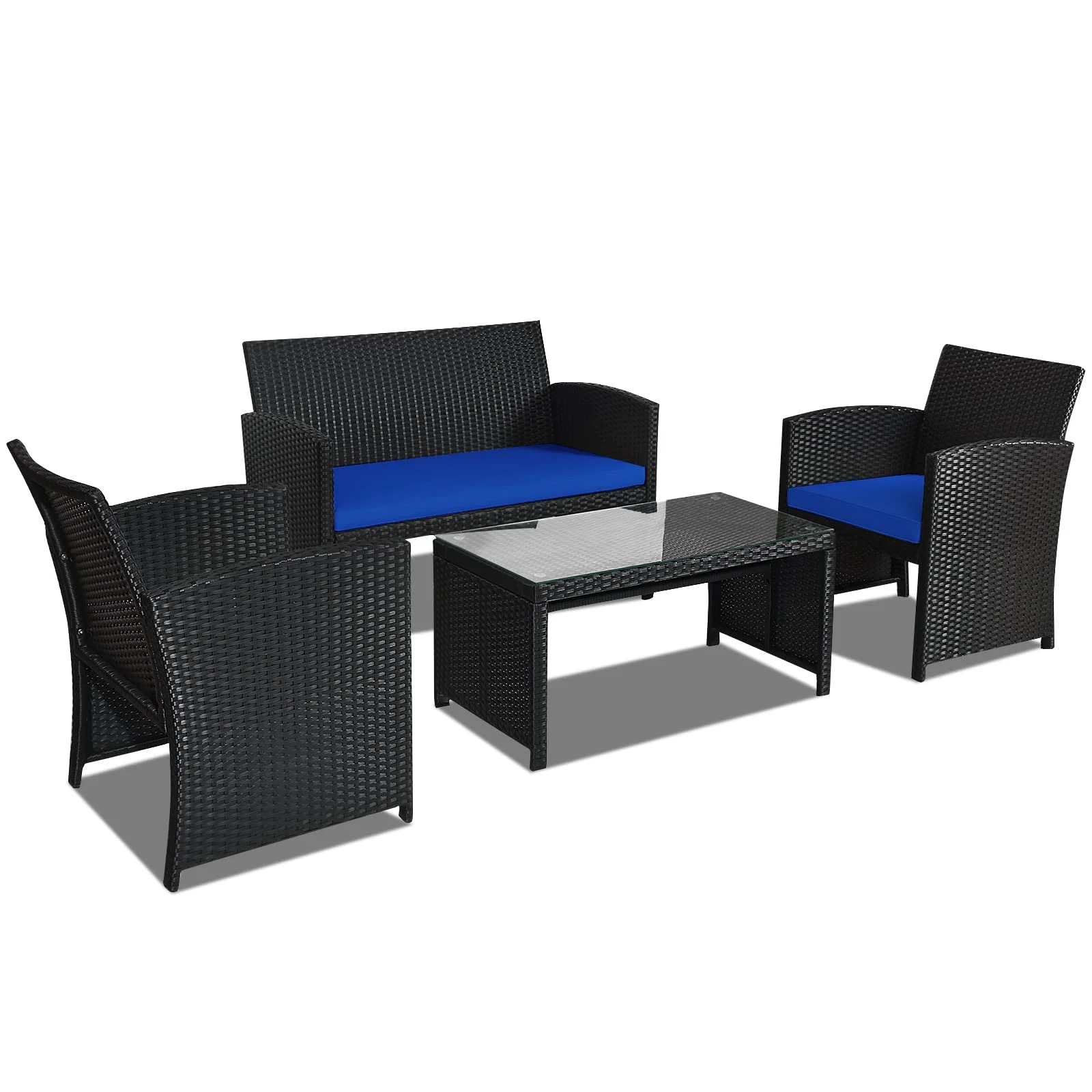 Rattan Patio Furniture Set, Outdoor Wicker Conversation Sofa - Image 10