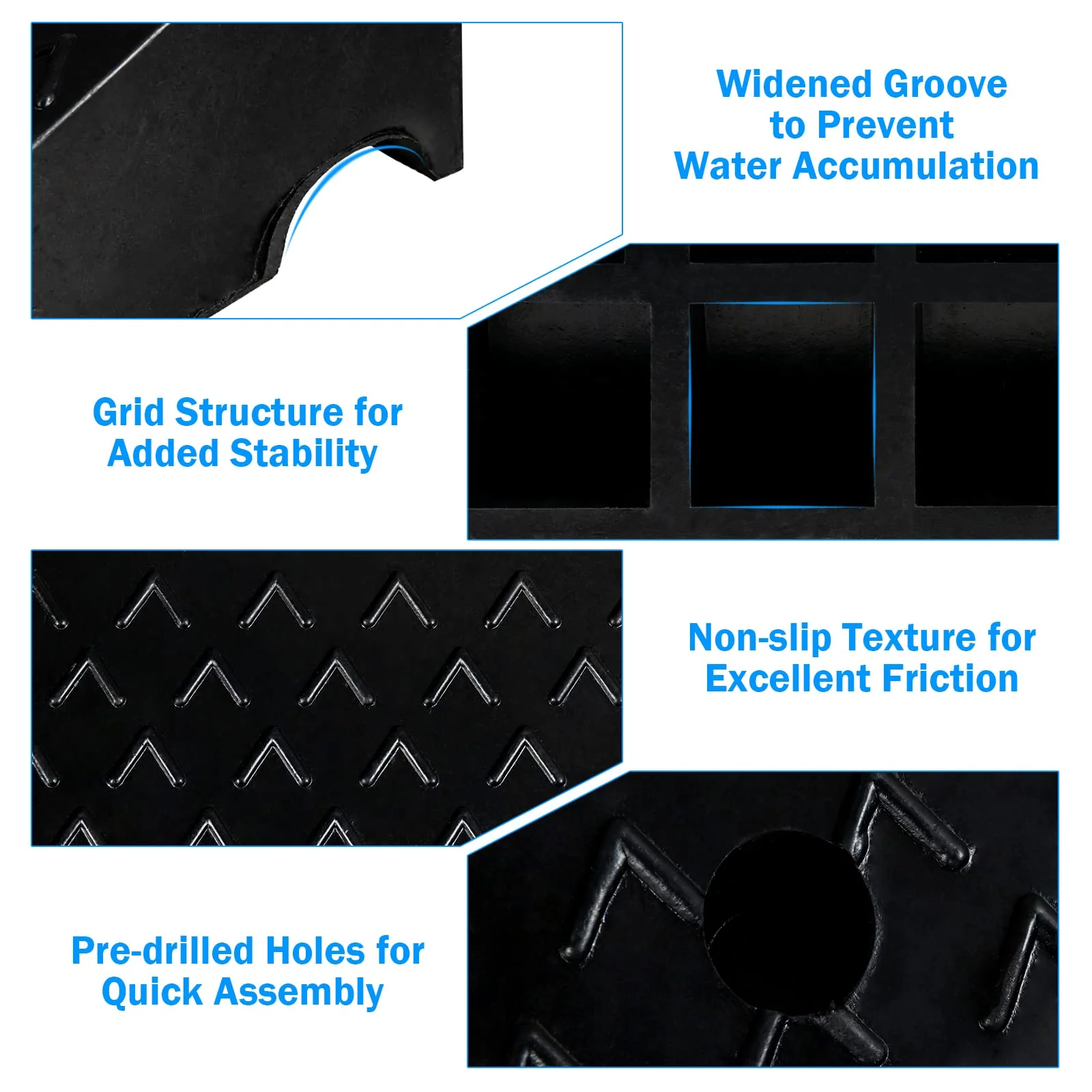 Rubber Curb Ramps, 5" H x 19" W Car Ramp Slope for Driveway Threshold Sidewalk Motorcycle - Image 7