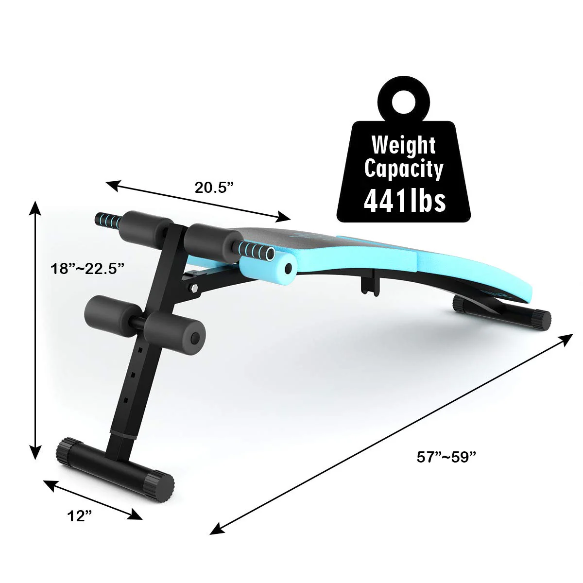 Sit Up Bench Adjustable, Foldable Abdominal Training Workout Slant Bench - Image 11