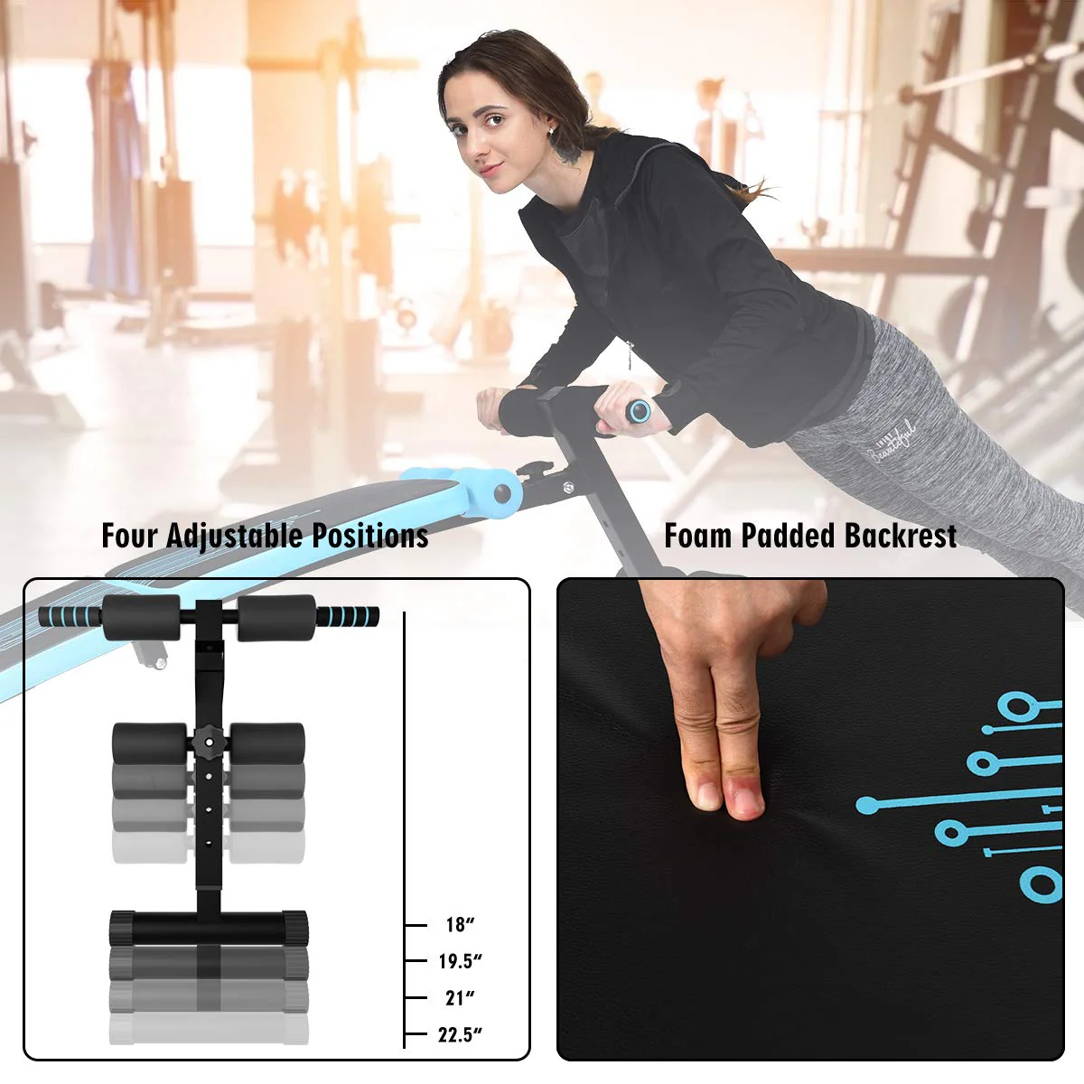 Sit Up Bench Adjustable, Foldable Abdominal Training Workout Slant Bench - Image 6
