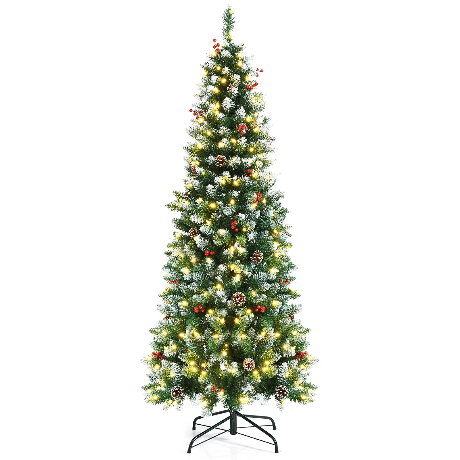 Snow Flocked Artificial Hinged Xmas Tree