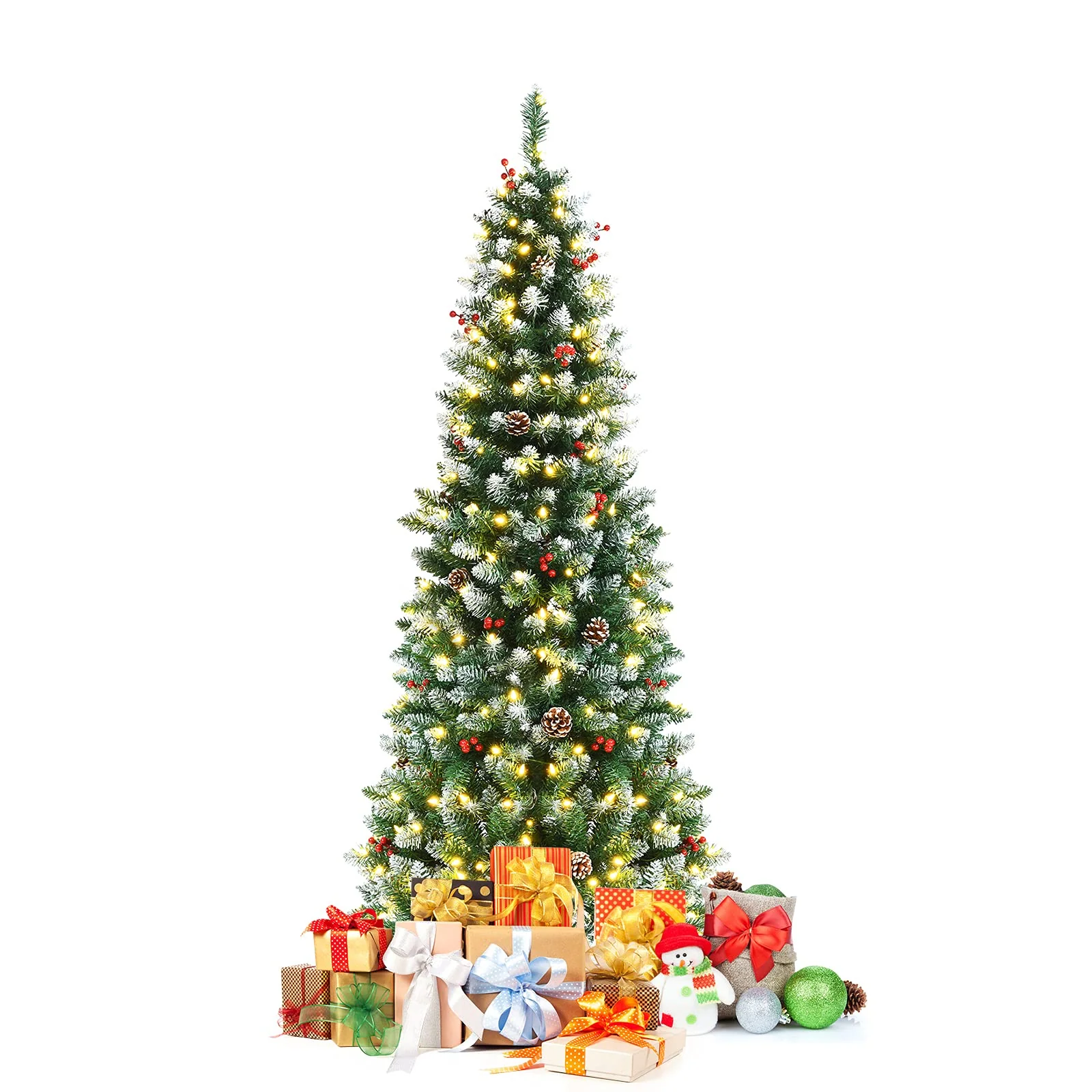 Snow Flocked Artificial Hinged Xmas Tree - Image 8