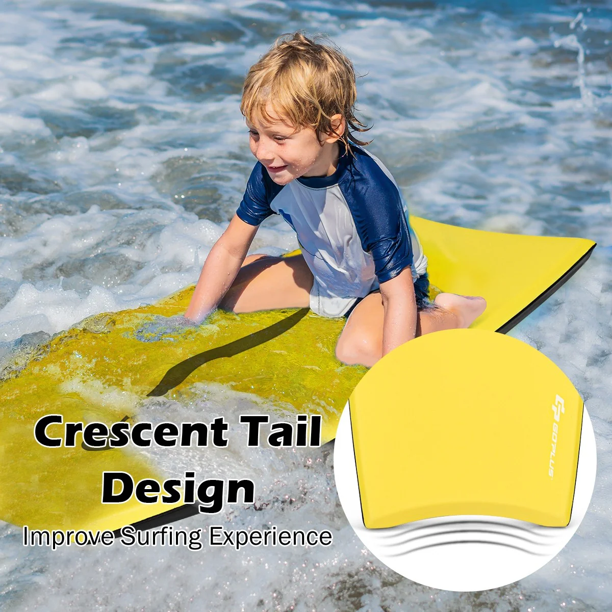 Super Lightweight Bodyboard, 33-41'' Body Board with EPS Core - Image 3