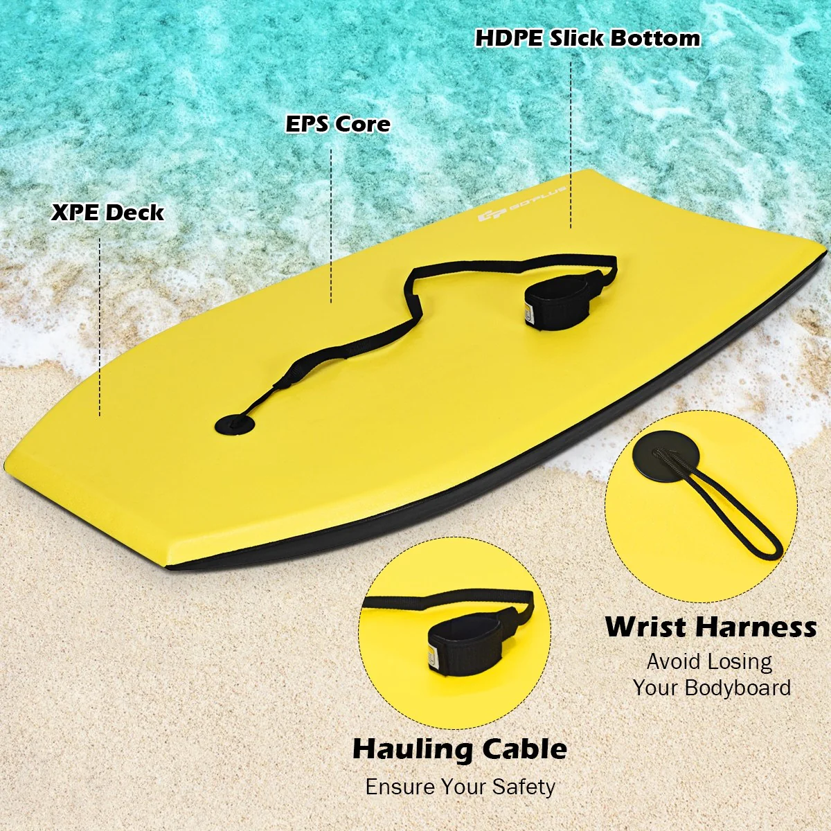Super Lightweight Bodyboard, 33-41'' Body Board with EPS Core - Image 4