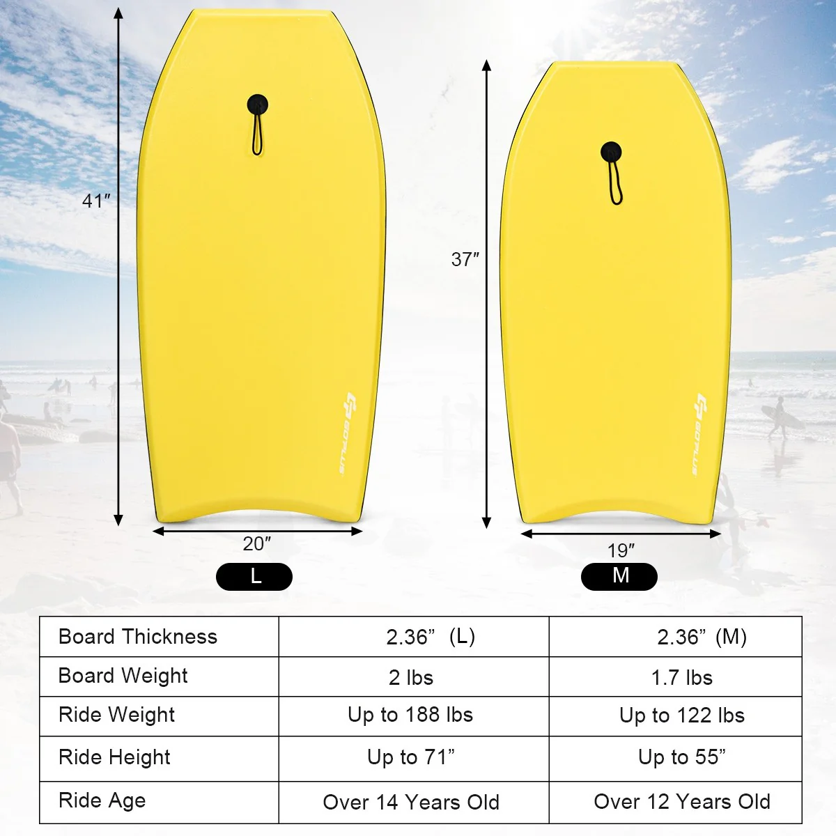 Super Lightweight Bodyboard, 33-41'' Body Board with EPS Core - Image 9