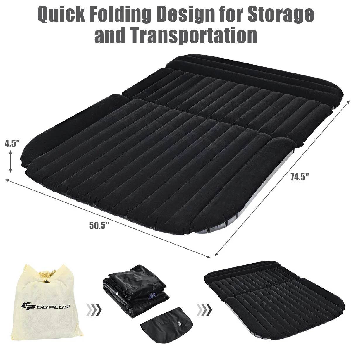 SUV Air Mattress for Back Seat, Inflatable Car Air Bed with Electric Air Pump Flocking Surface - Image 14