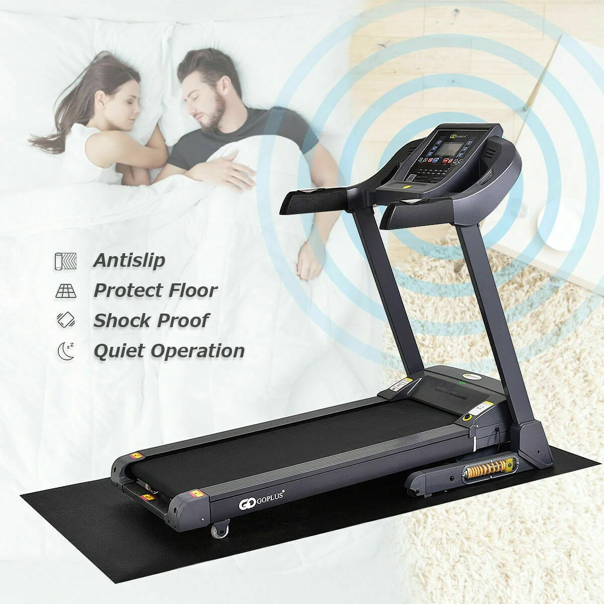 Thicken Treadmill Mat for Hardwood Floors High Density Waterproof PVC, 36" x 78" - Image 5