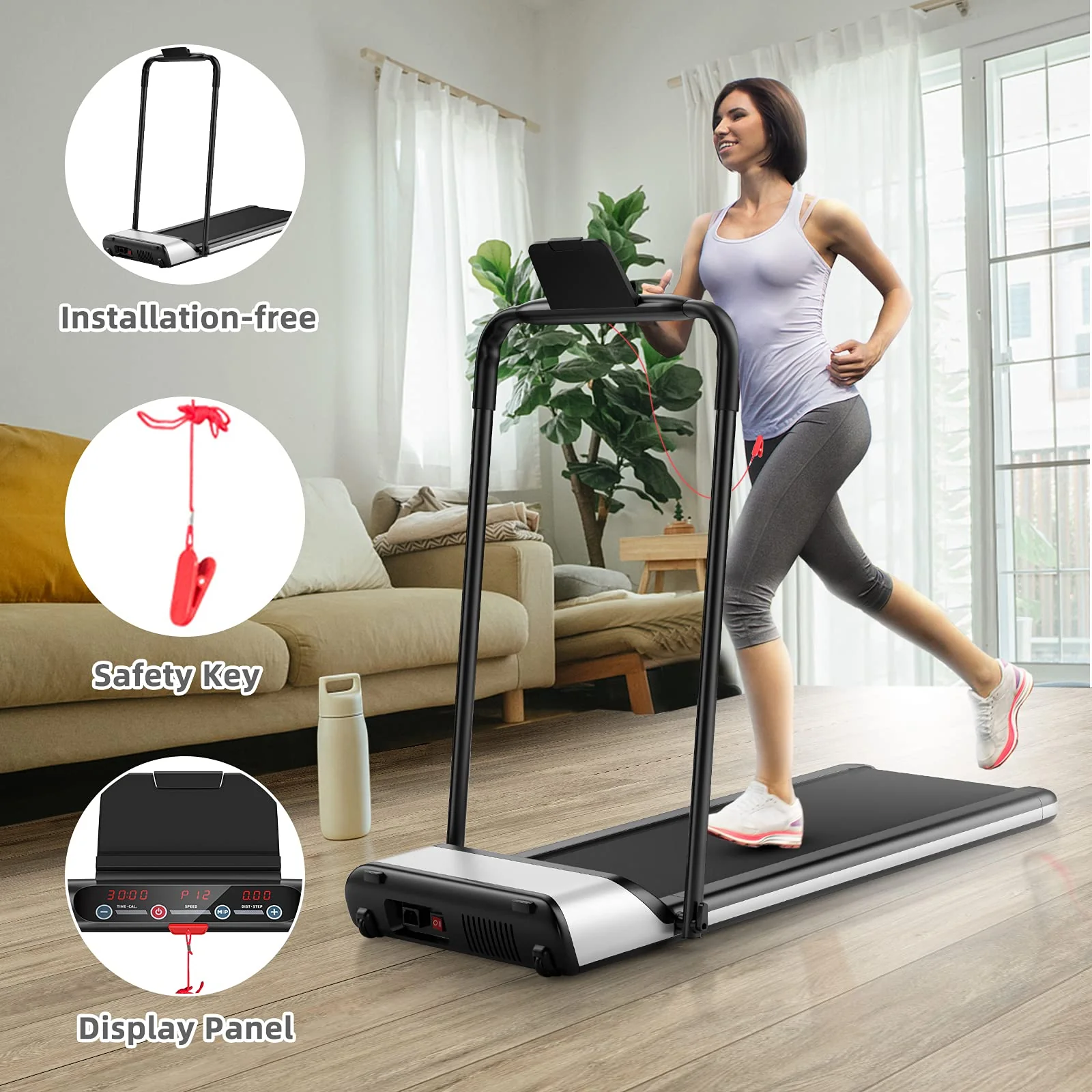 Ultra-Thin Electric Folding Treadmill, Installation-Free Design - Image 3